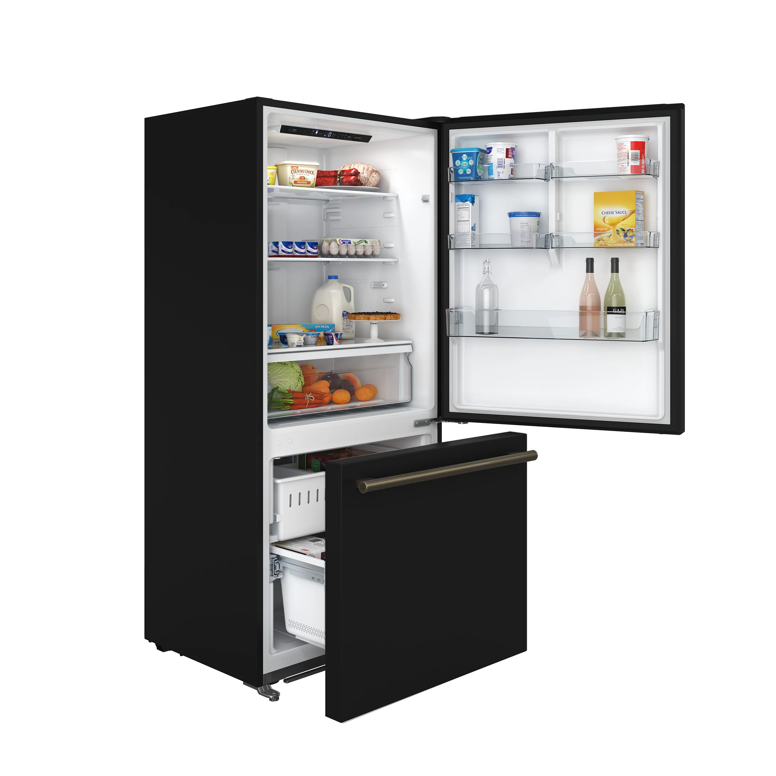 Forno Milano Espresso 31-Inch Bottom Freezer Refrigerator, Black, 17.2 cu.ft Capacity, Energy Efficient - Image 10
