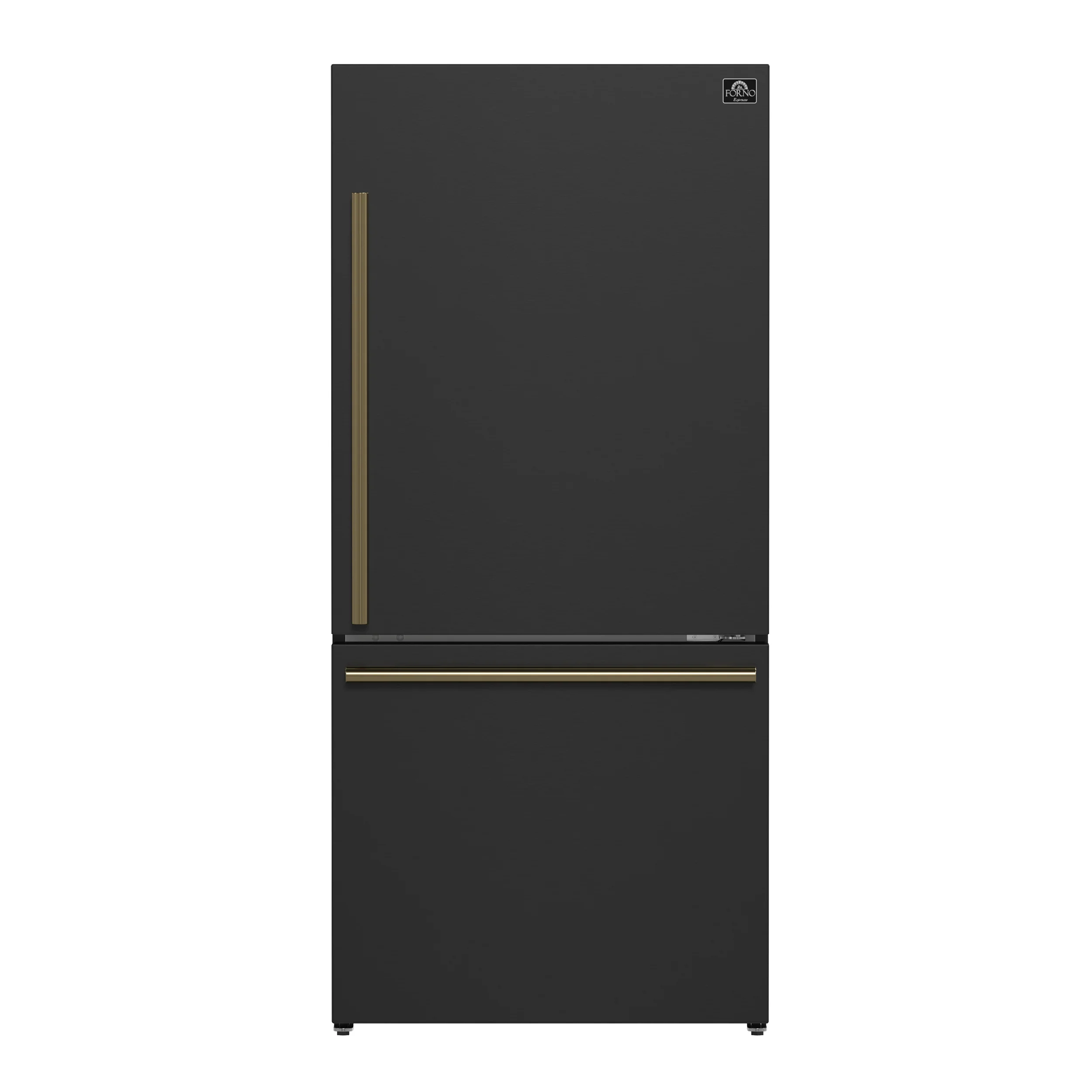 Forno Milano Espresso 31-Inch Bottom Freezer Refrigerator, Black, 17.2 cu.ft Capacity, Energy Efficient