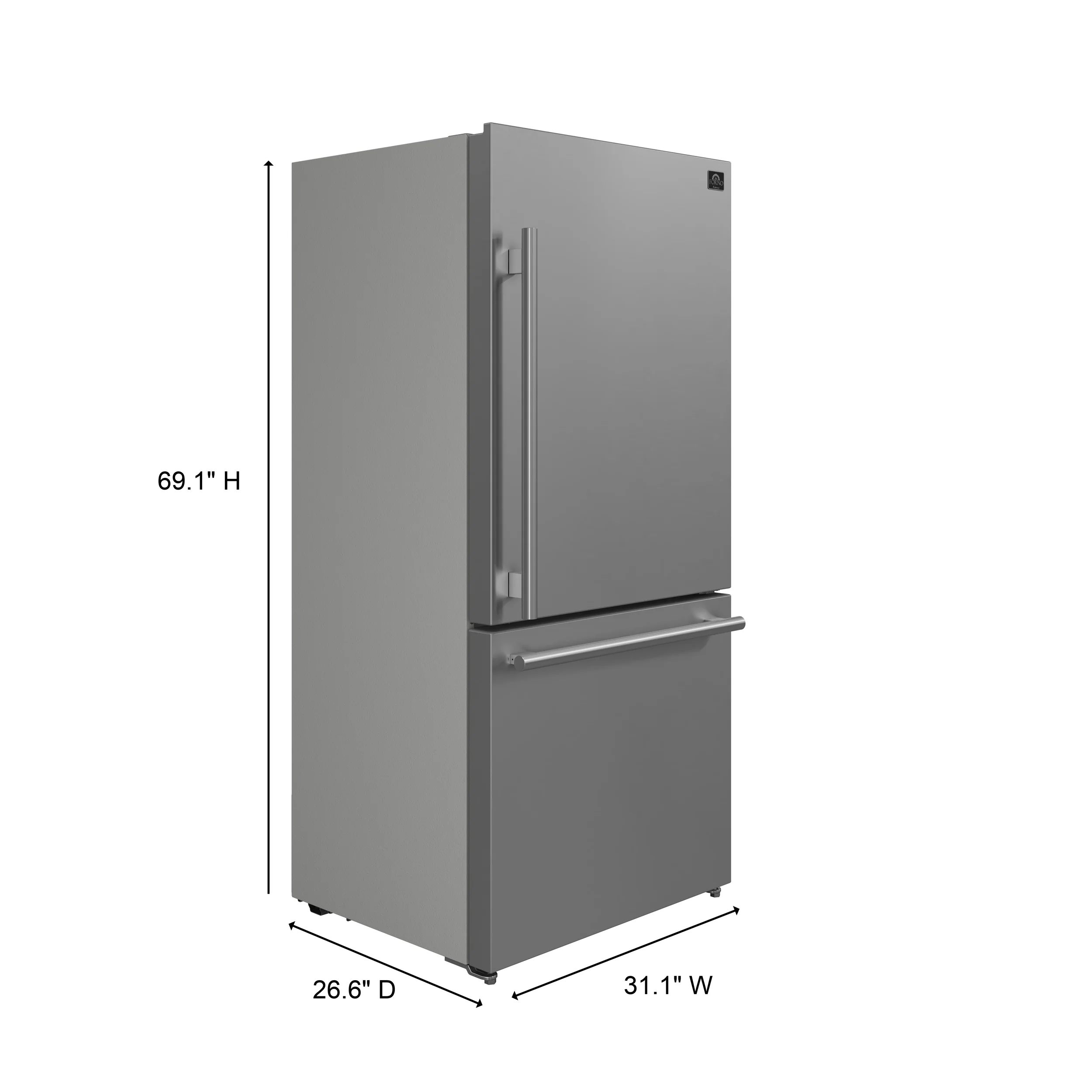 FORNO 2-Piece SS Kitchen Bundle - 30" Induction Range and 31" Bottom Freezer Refrigerator - Image 11