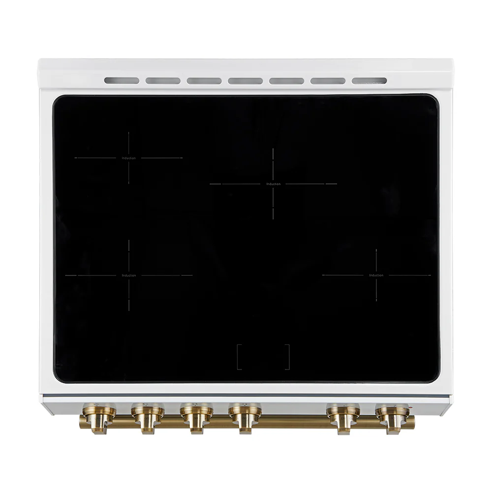 Forno Leonardo Espresso 30-Inch Slide-In White Induction Range, Convection Oven, 5 Cooking Zones, Touch Control Panel - Image 11