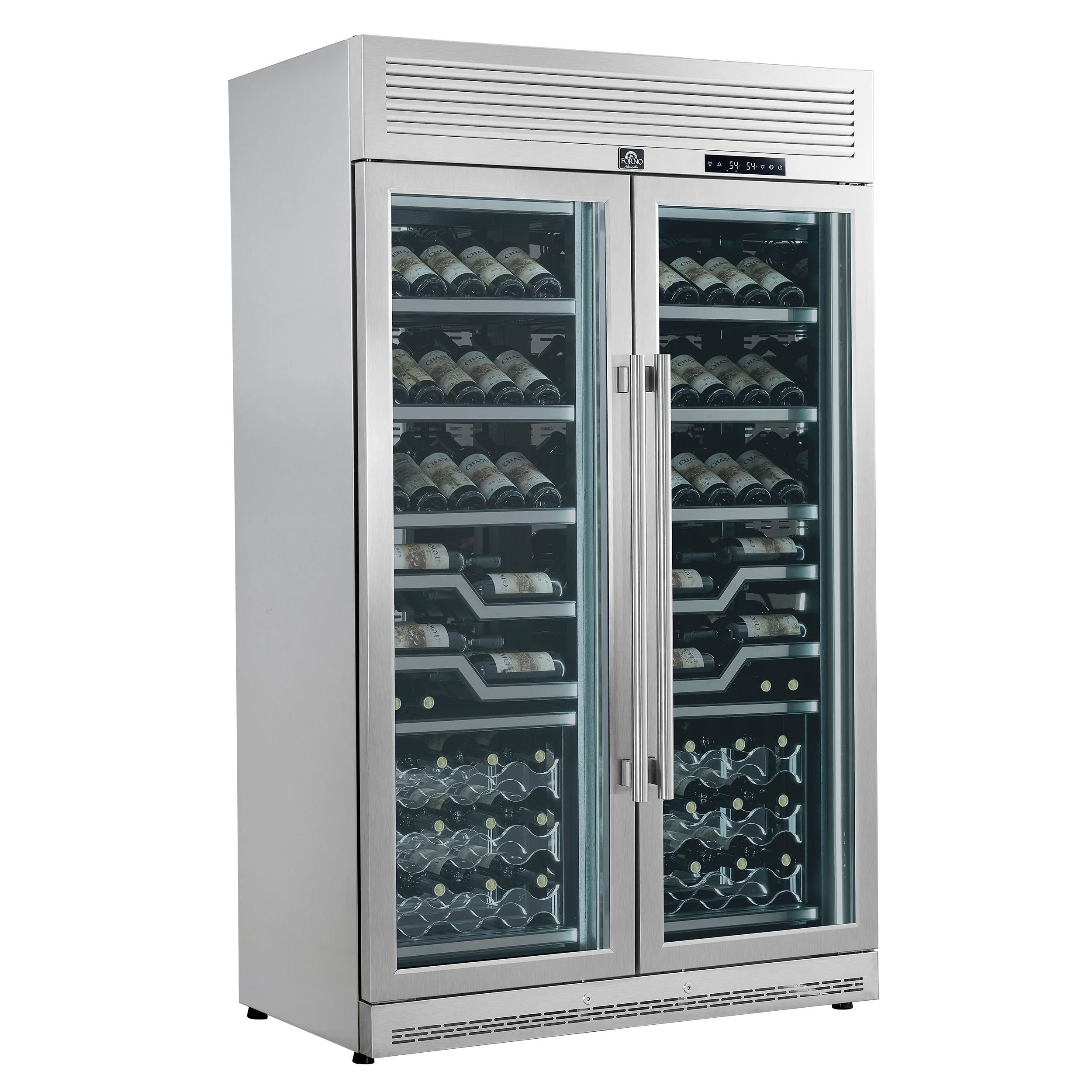FORNO Abruzzo 48-Inch Dual Zone Wine Cellar, 102 Bottles, 24 cu. ft., Clear Acrylic Holders & Stainless Trim Shelves - Image 4