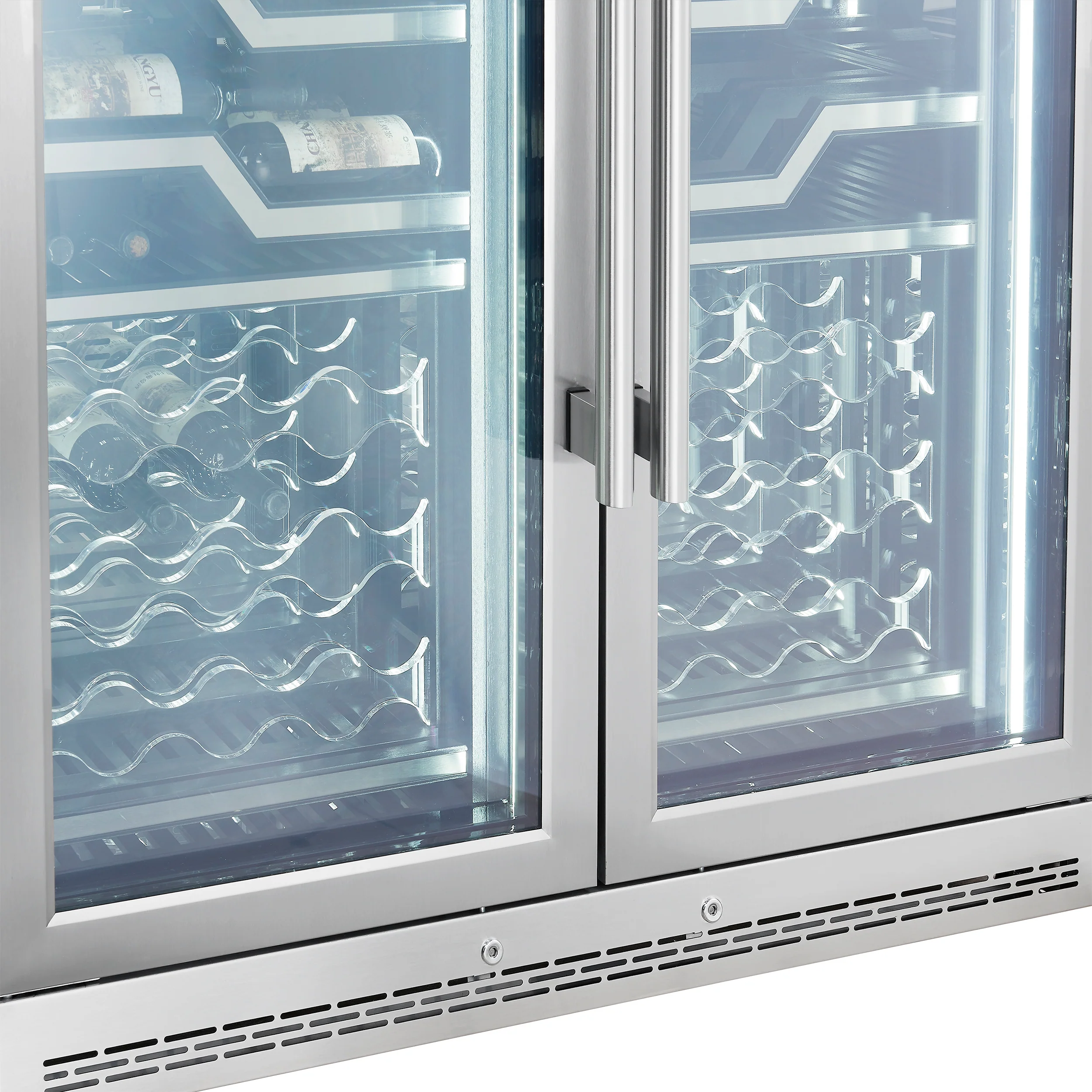 FORNO Abruzzo 48-Inch Dual Zone Wine Cellar, 102 Bottles, 24 cu. ft., Clear Acrylic Holders & Stainless Trim Shelves - Image 5