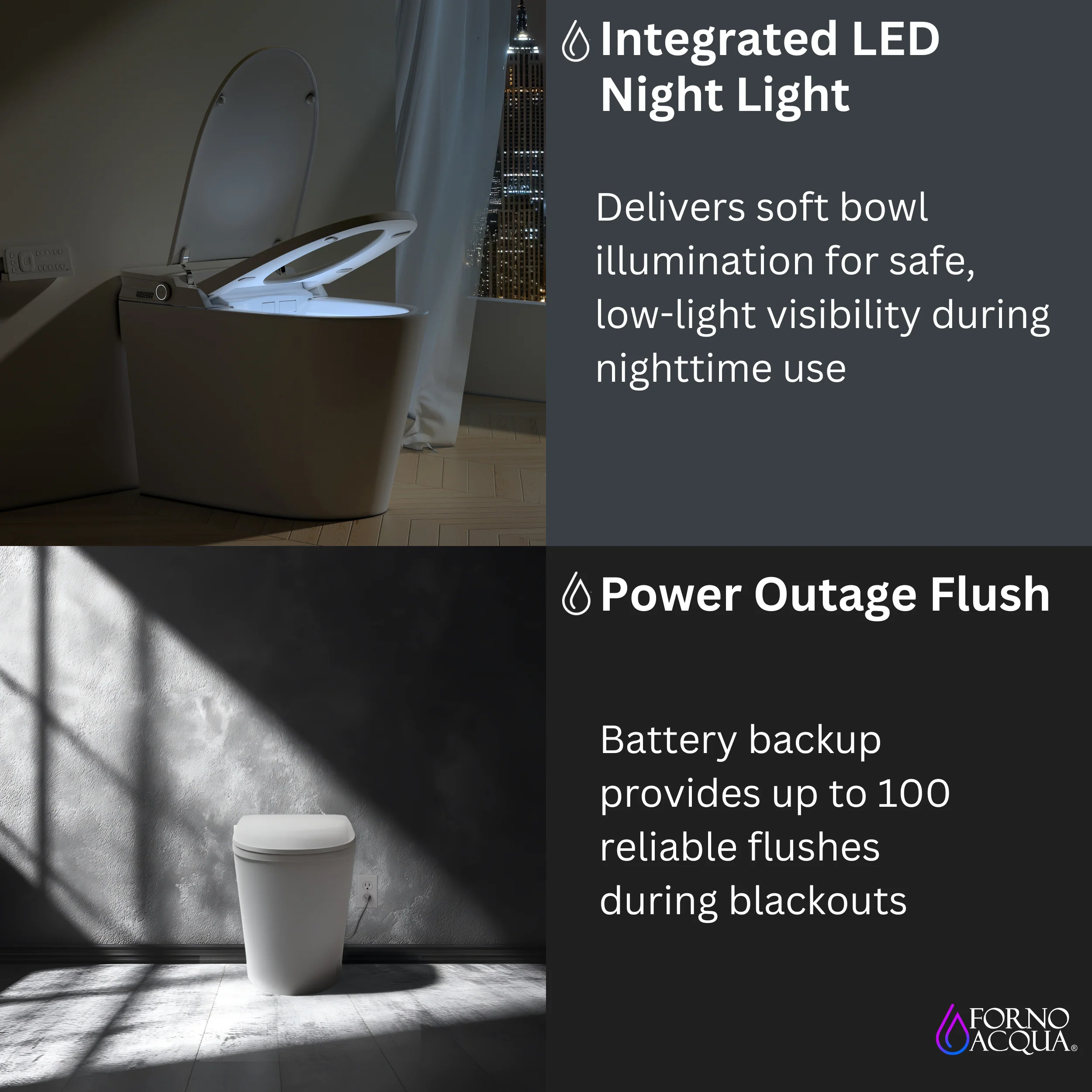 FORNO ACQUA Luxurious Super Smart Toilet. Includes Bidet, Heated Seat, Auto Flush, Auto Lid, Powerful Flush, Ideal for master bathrooms. - Image 10
