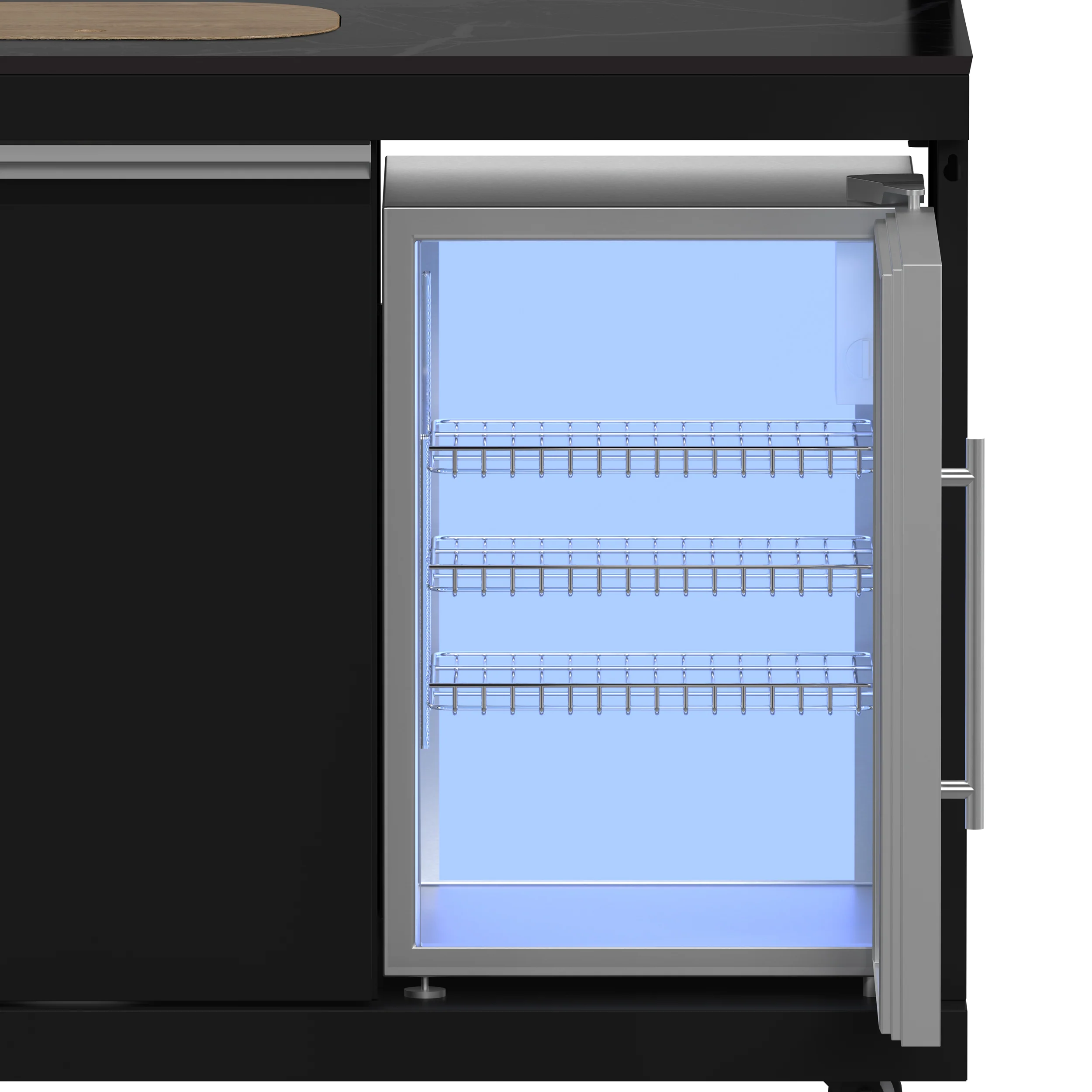 Forno All’Aperto 87,600 BTU Outdoor Kitchen, 4 Burners, Infrared Burners, Side Burner, Black Sintered Stone Countertops, Gas Pizza Oven, Sink Module, Bar & Beverage Center - Image 12