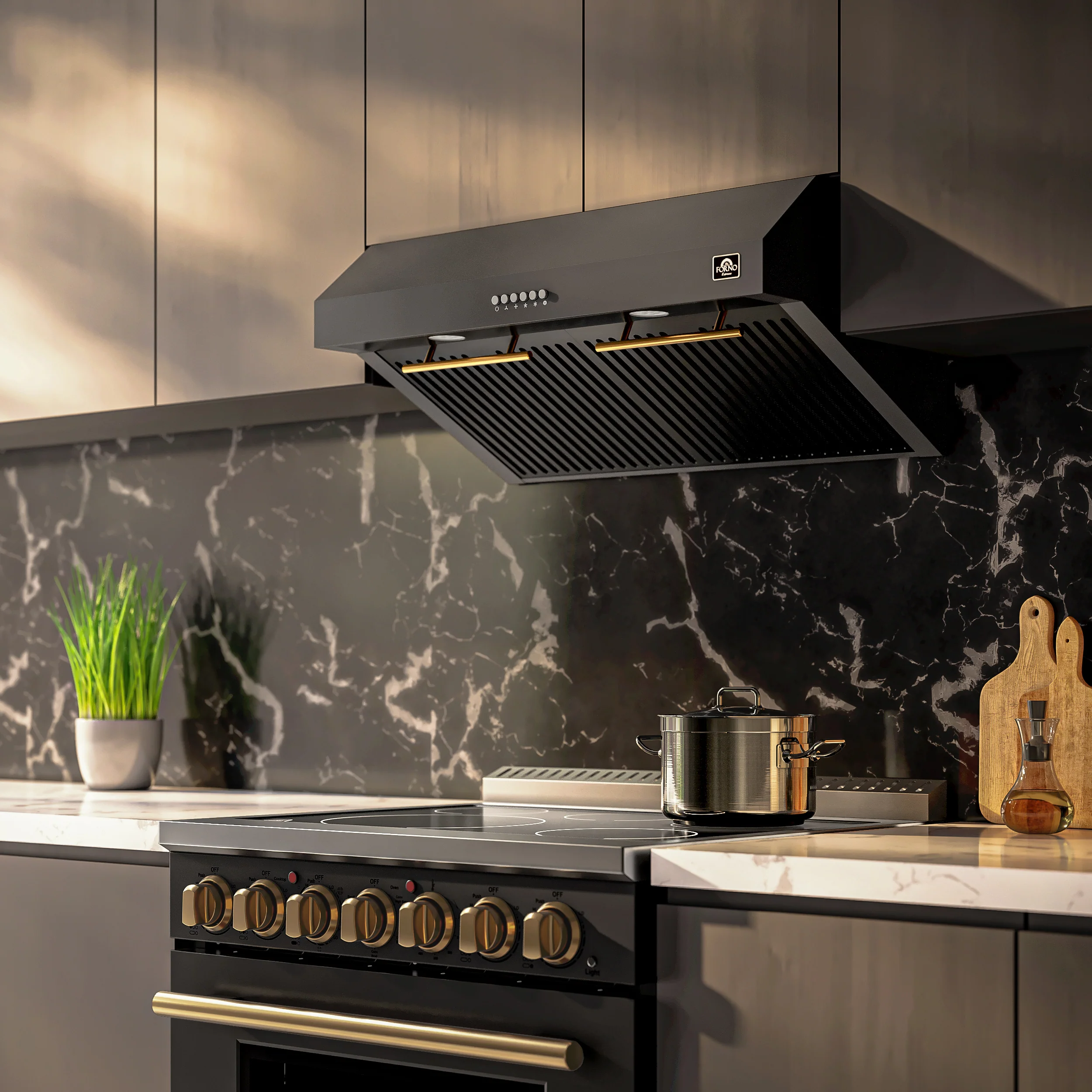 Forno Bari Espresso 30-Inch Under Cabinet Range Hood, Black, 600 CFM, LED Lighting, Dishwasher-Safe Baffle Filters, 3-Speed Fan Control - Image 15