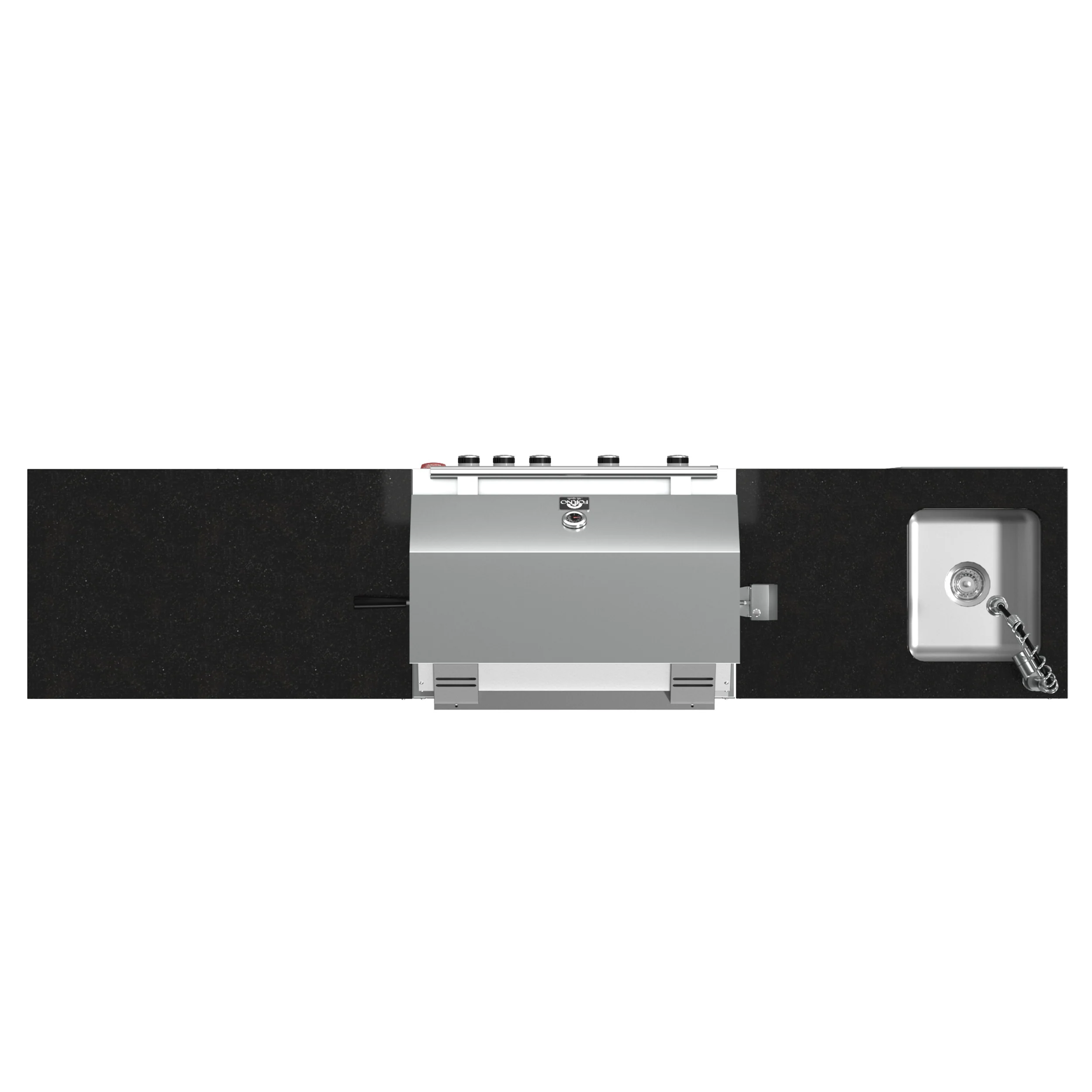 FORNO Bulnes 30-Inch BBQ, 60,000 BTU, 3 Burners with Sear & Rotisserie Infrared Burners, Stainless Steel Outdoor Kitchen with 1.8 cu.ft. Beverage Center & Black Granite Countertops - Image 7