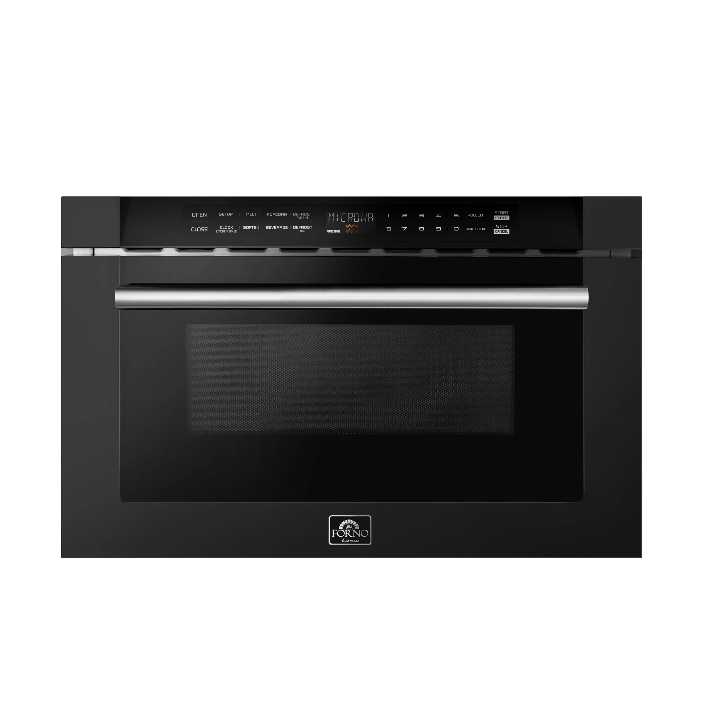 Forno Capoliveri Espresso 24-Inch Microwave Drawer, Black, 1.2 cu.ft, 1500 Watts, Built-In, Touch Control LCD Display, Auto-Touch Open/Close, 11 Power Levels, Sensor Cooking - Image 2