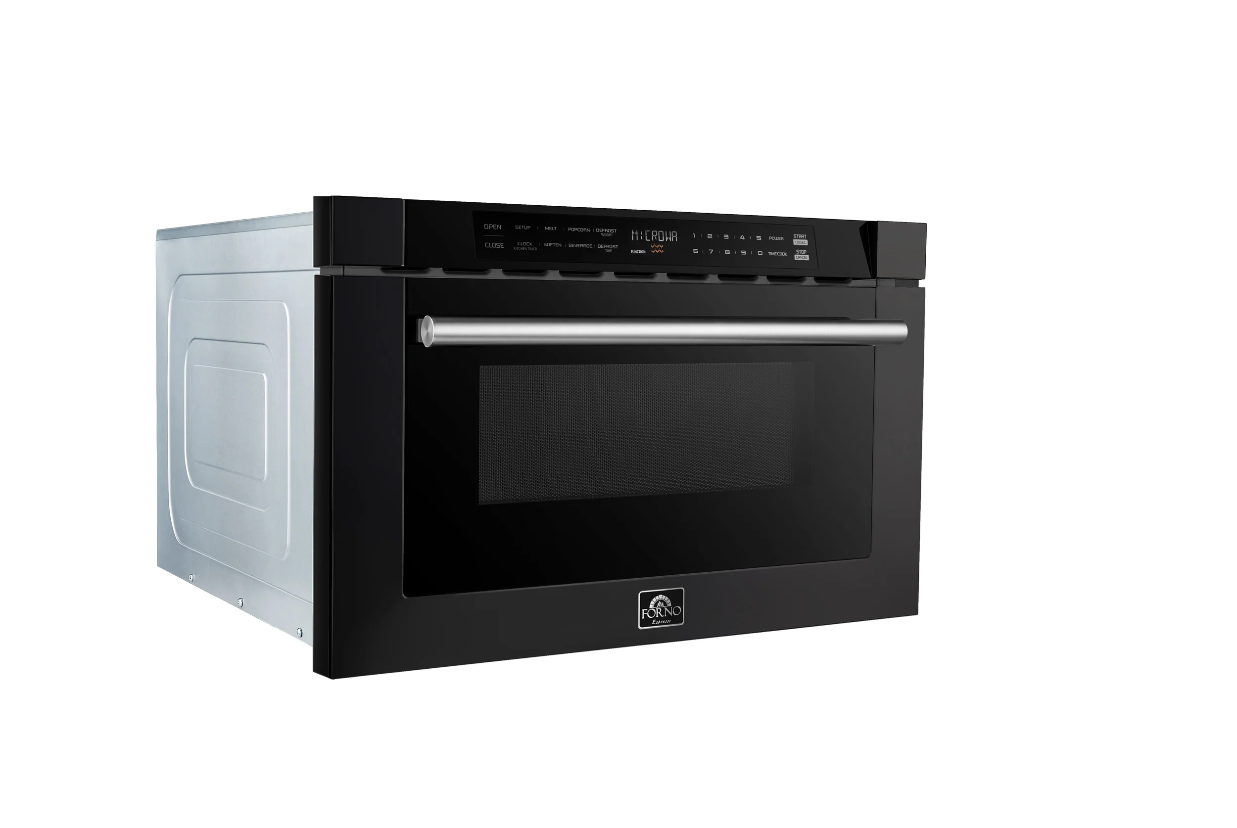 Forno Capoliveri Espresso 24-Inch Microwave Drawer, Black, 1.2 cu.ft, 1500 Watts, Built-In, Touch Control LCD Display, Auto-Touch Open/Close, 11 Power Levels, Sensor Cooking - Image 6