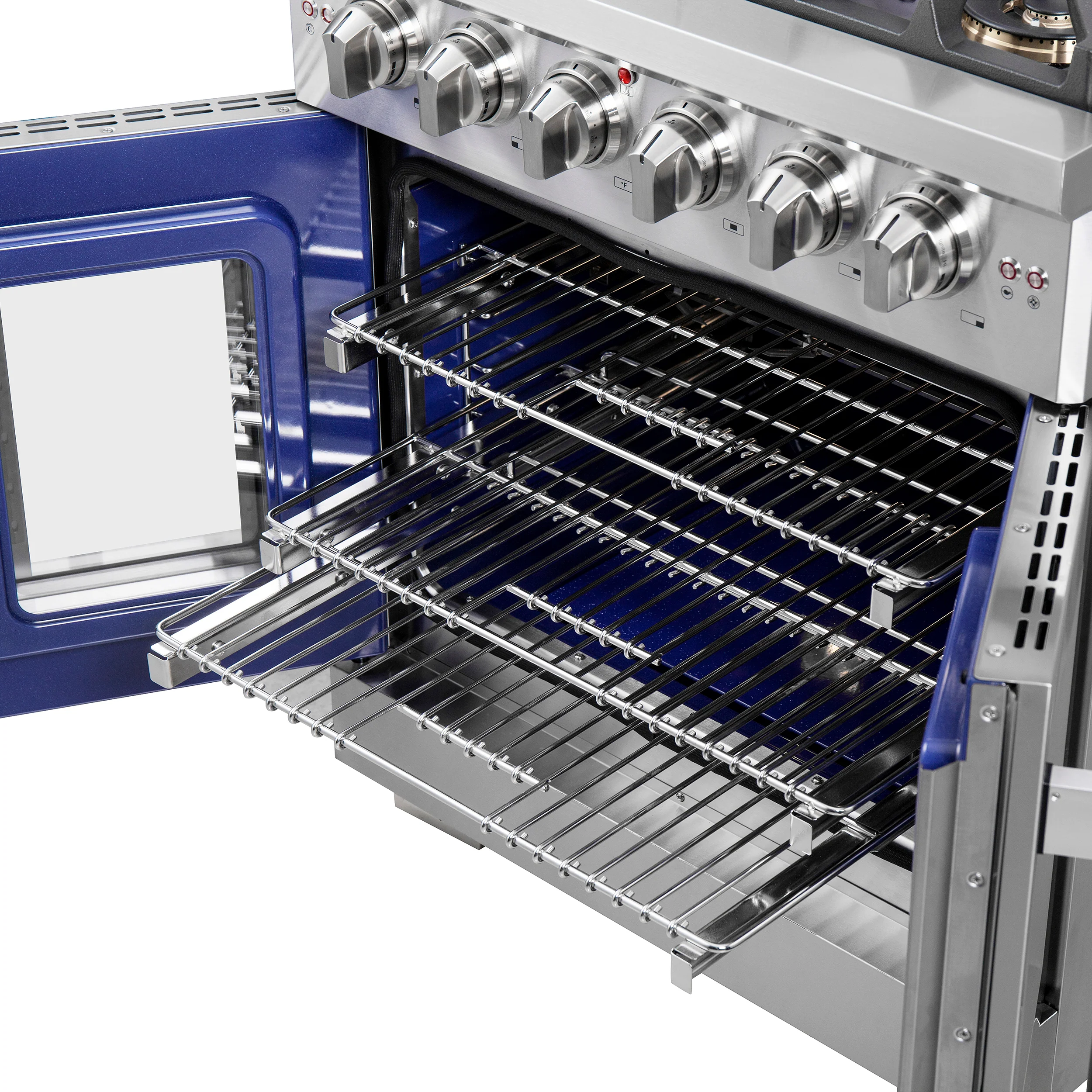 Forno Capriasca 30-Inch Freestanding French Door Gas Range, 4 Burners, Convection Oven, Energy Efficient - Image 12