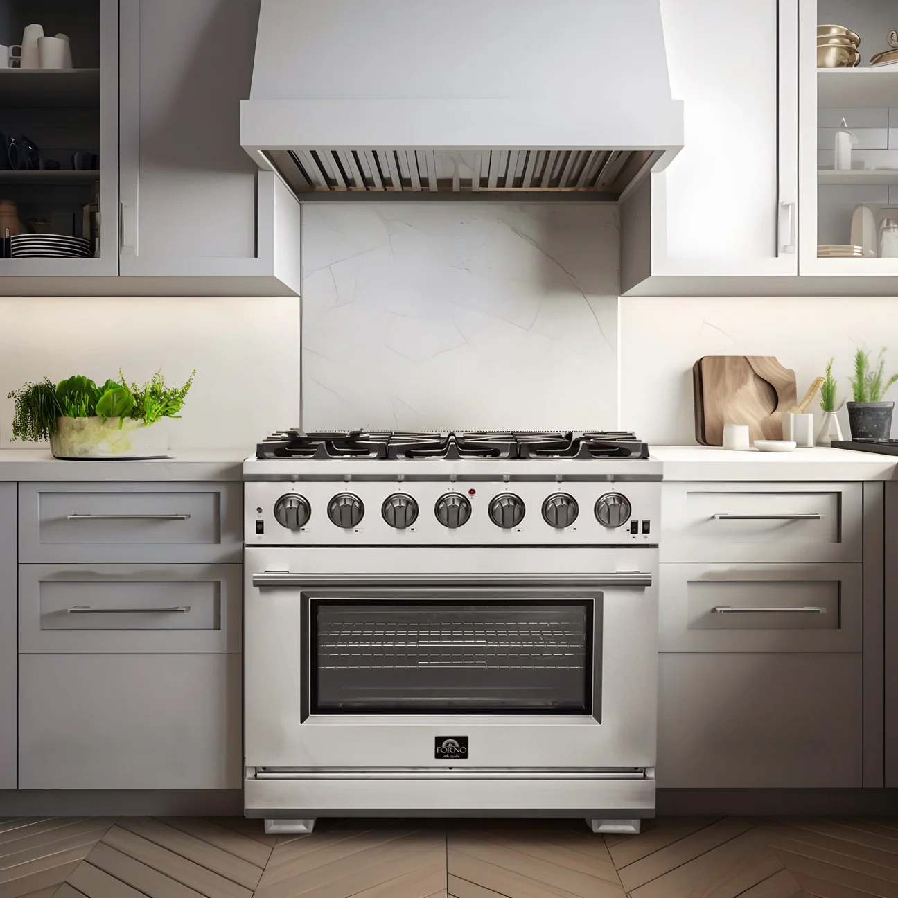 Forno Capriasca 36-Inch Gas Range, Stainless Steel, 6 Brass Burners, 120,000 BTU, Convection Oven, Energy Efficient - Image 29