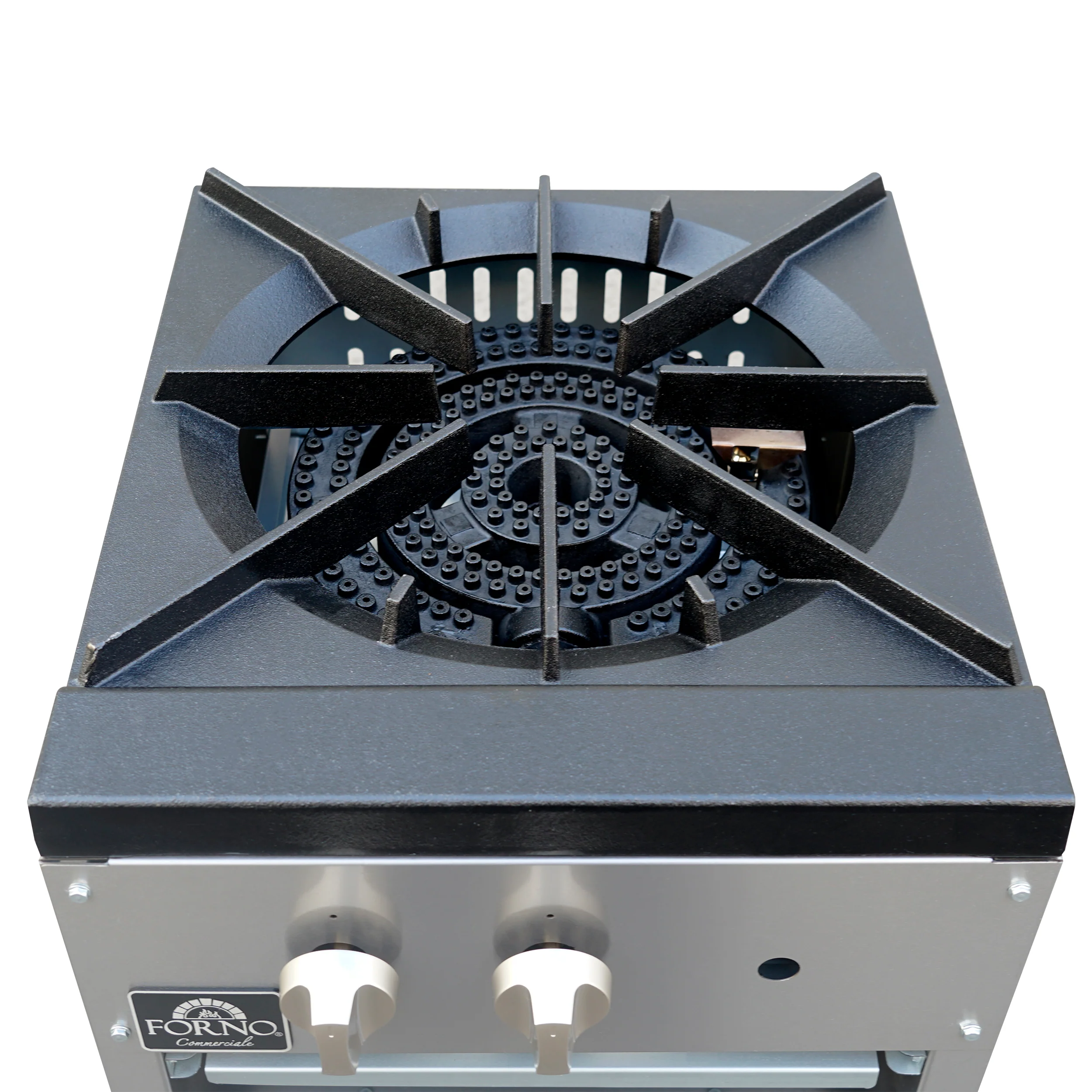 Forno Commerciale gas stock pot range, 1 powerful 3-ring burner, 80,000?BTU, durable stainless steel, heavy-duty cast iron grate - Image 7