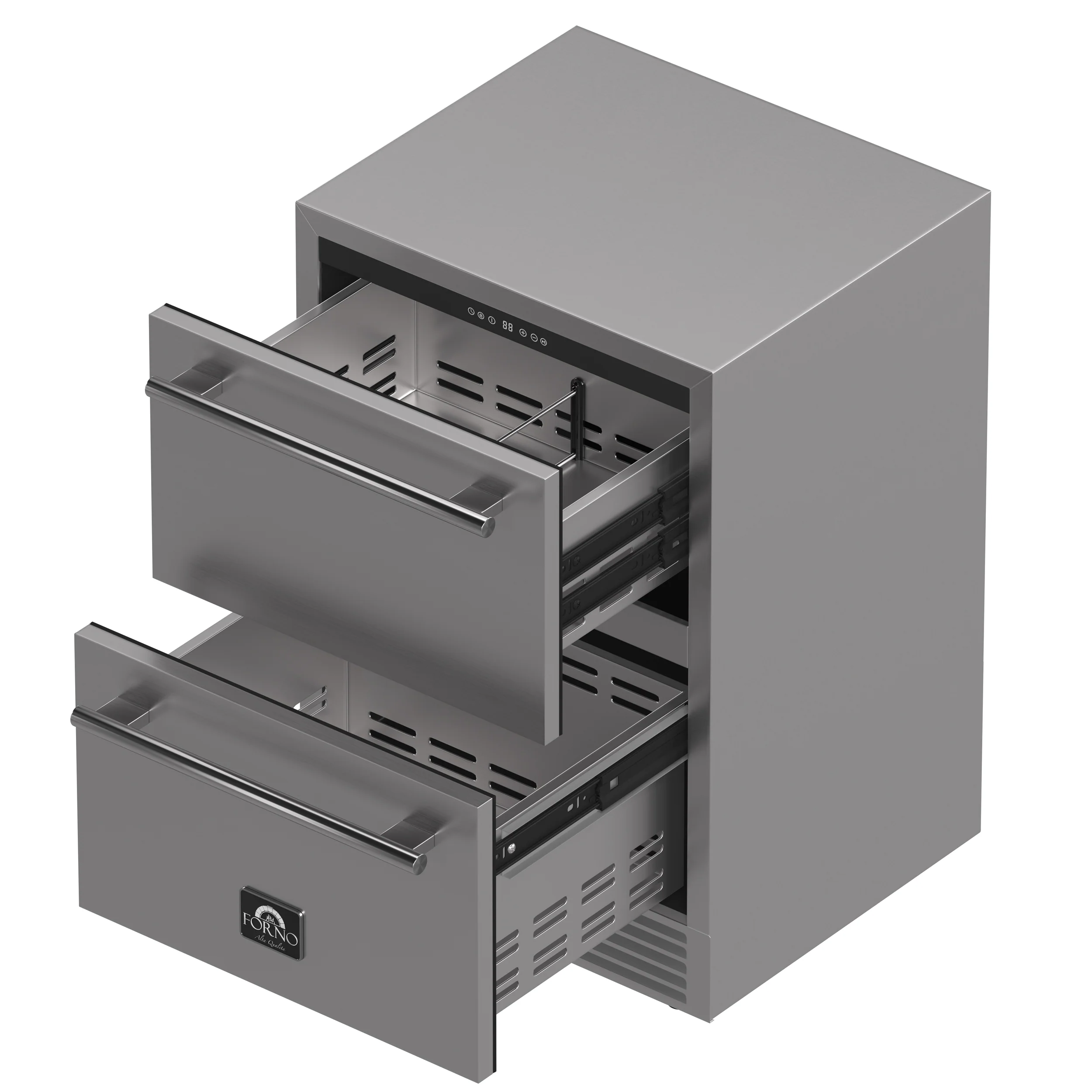 Forno Como 24-Inch Indoor Outdoor Drawer Refrigerator, 4.87 cu.ft, Stainless Steel Interior, Adjustable Shelves, LED Lighting - Image 5