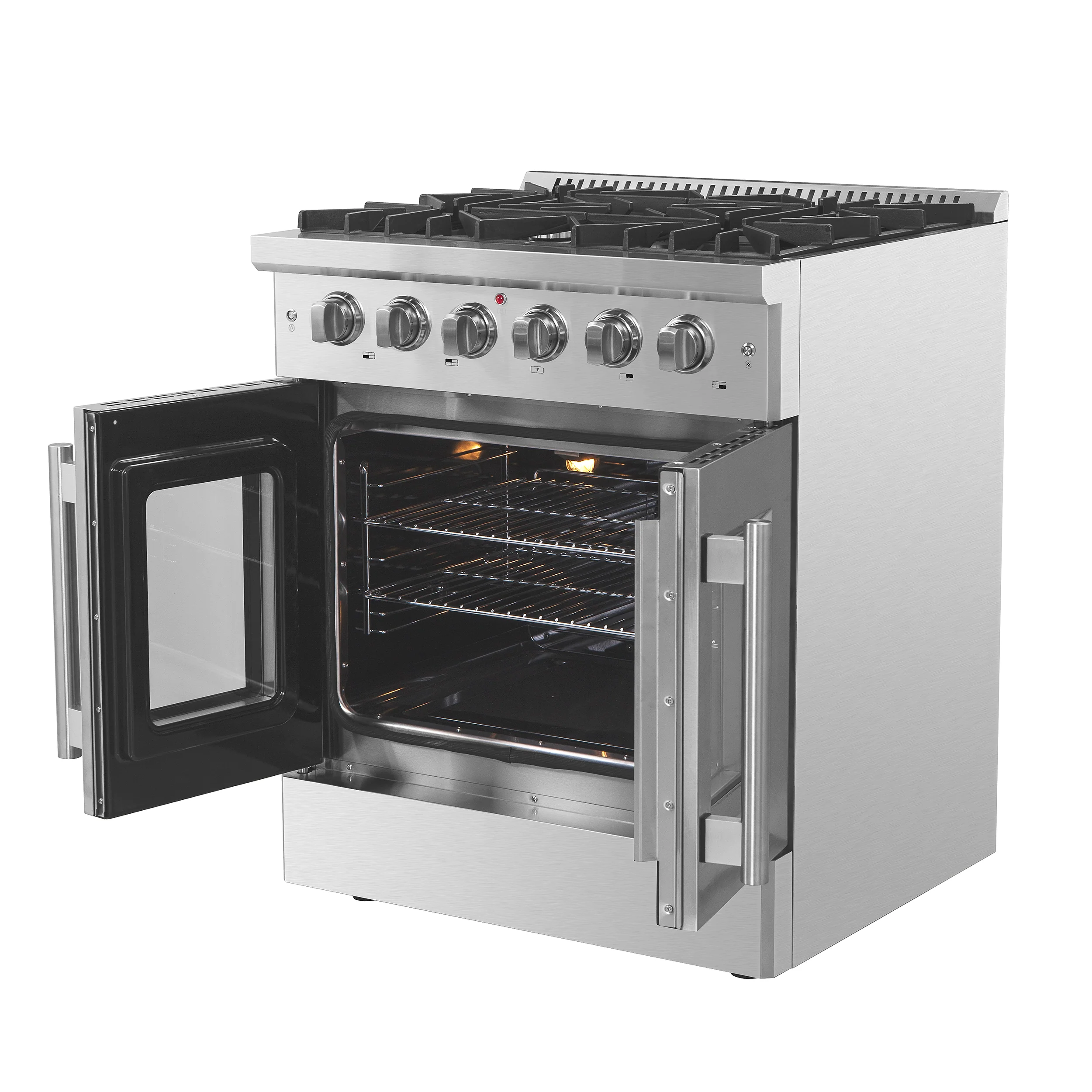 Forno Galiano 30-Inch Freestanding French Door Gas Range, 4 Burners, Convection Oven, Energy Efficient - Image 9