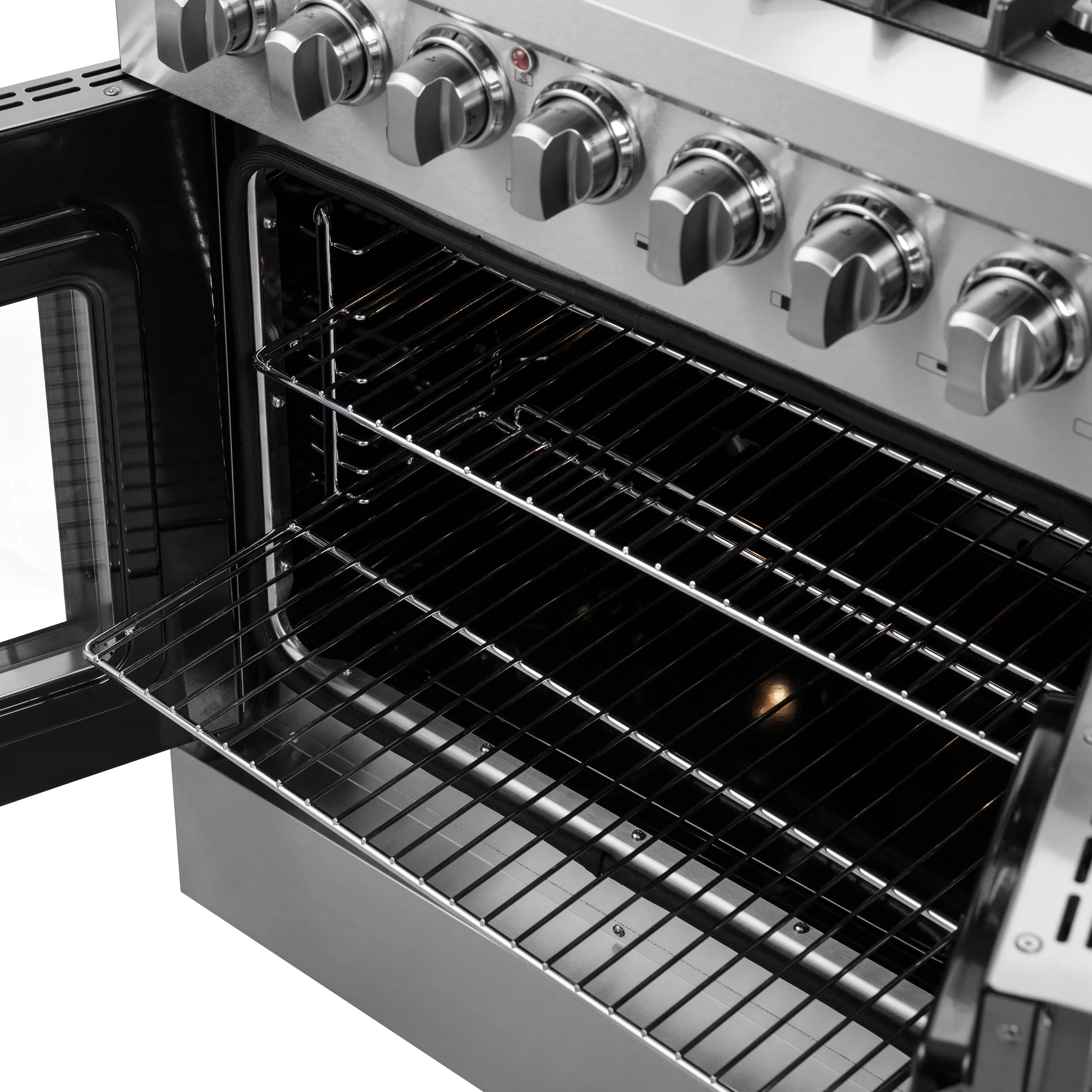 Forno Galiano 30-inch French Door Dual Fuel Range All Stainless Steel, 5 Sealed Burners 68,000 BTU, 4.32 cu.ft. True Convection Oven - Image 8