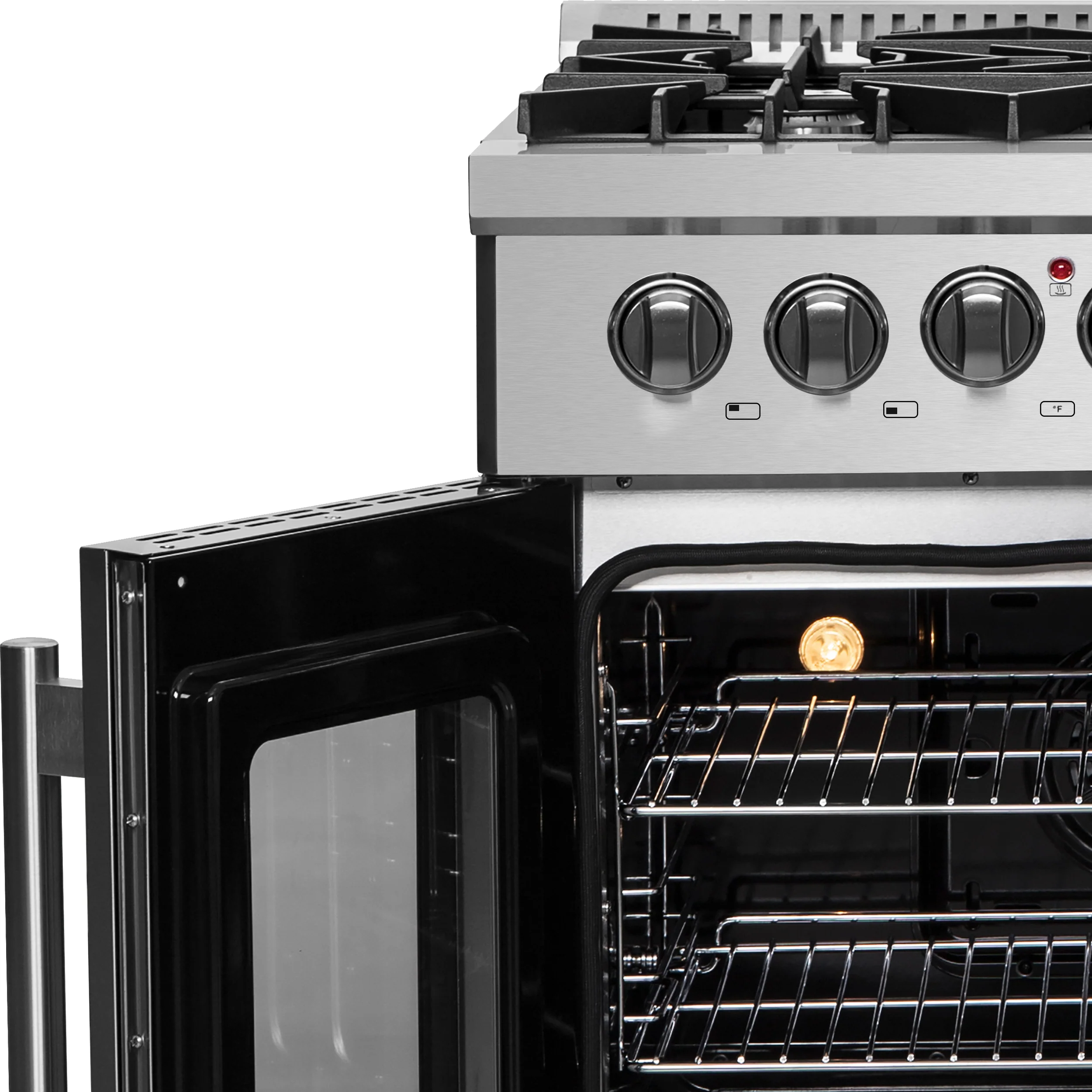 Forno Galiano 30-inch French Door Dual Fuel Range All Stainless Steel, 5 Sealed Burners 68,000 BTU, 4.32 cu.ft. True Convection Oven - Image 9