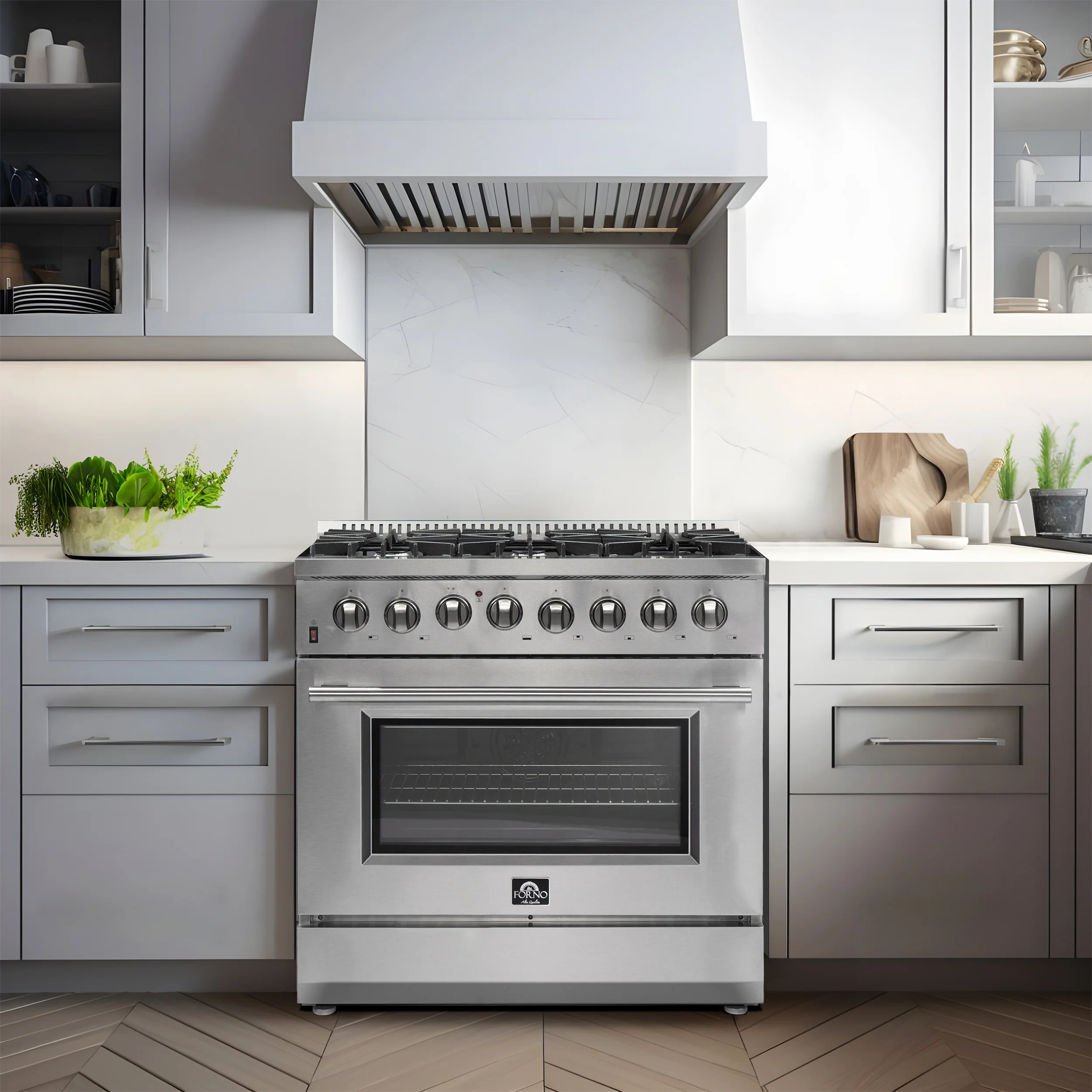 Forno Galiano 36-Inch Freestanding Dual Fuel Range, 6 Burners, Double Convection Ovens - Image 6