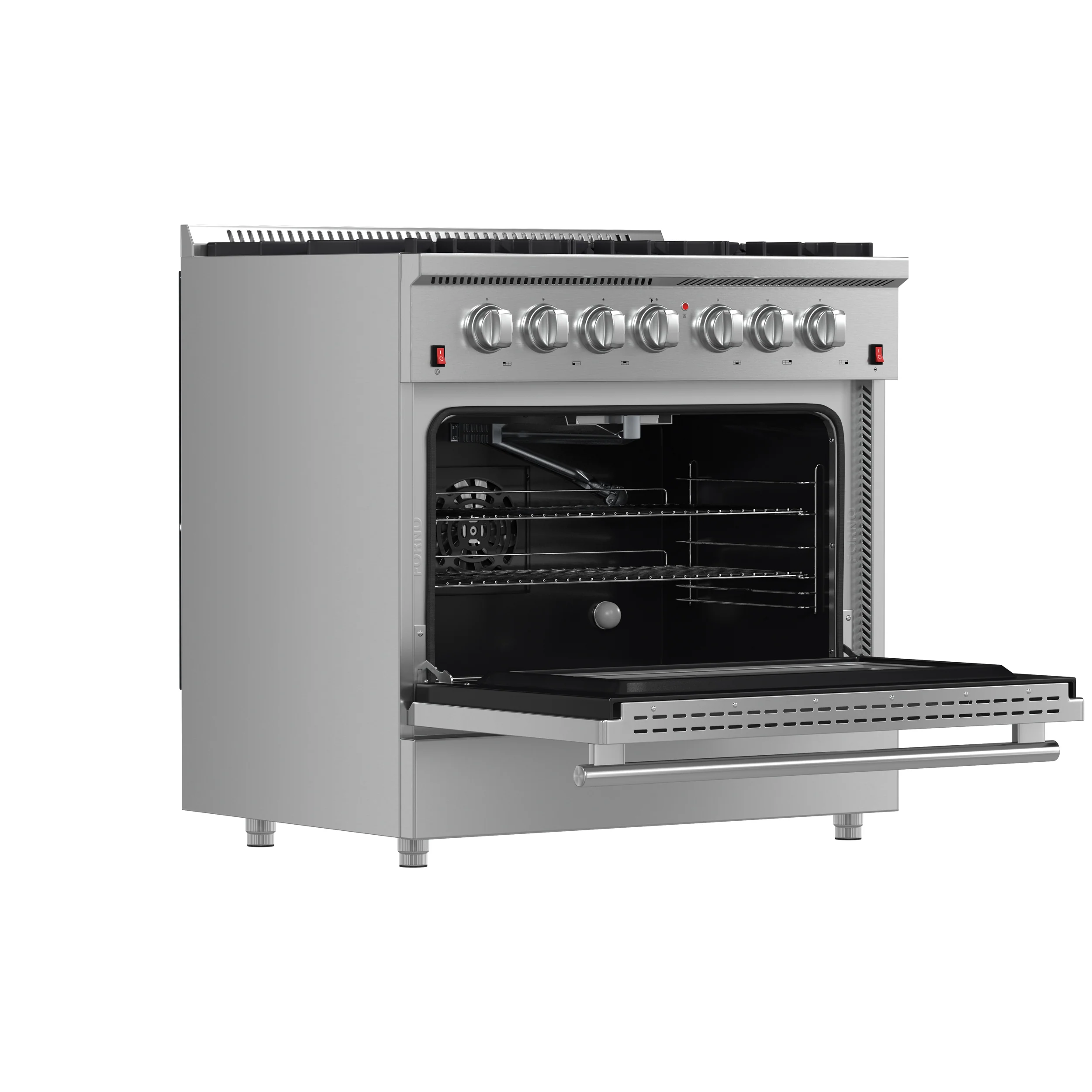 Forno Galiano 36-Inch Freestanding Gas Range, Stainless Steel, 6 Burners, Energy Efficient - Image 4