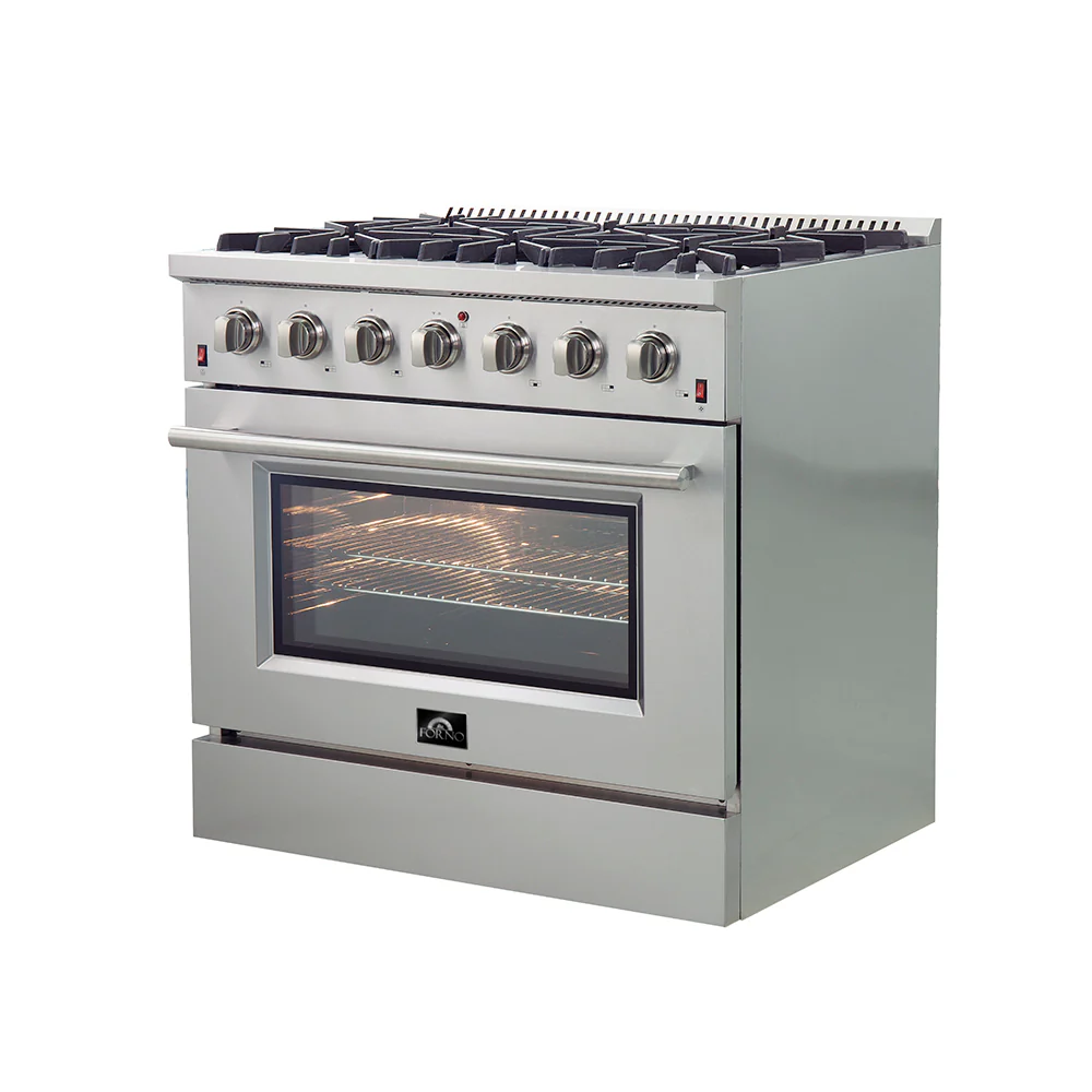 Forno Galiano 36-Inch Freestanding Gas Range, Stainless Steel, 6 Burners, Energy Efficient - Image 7