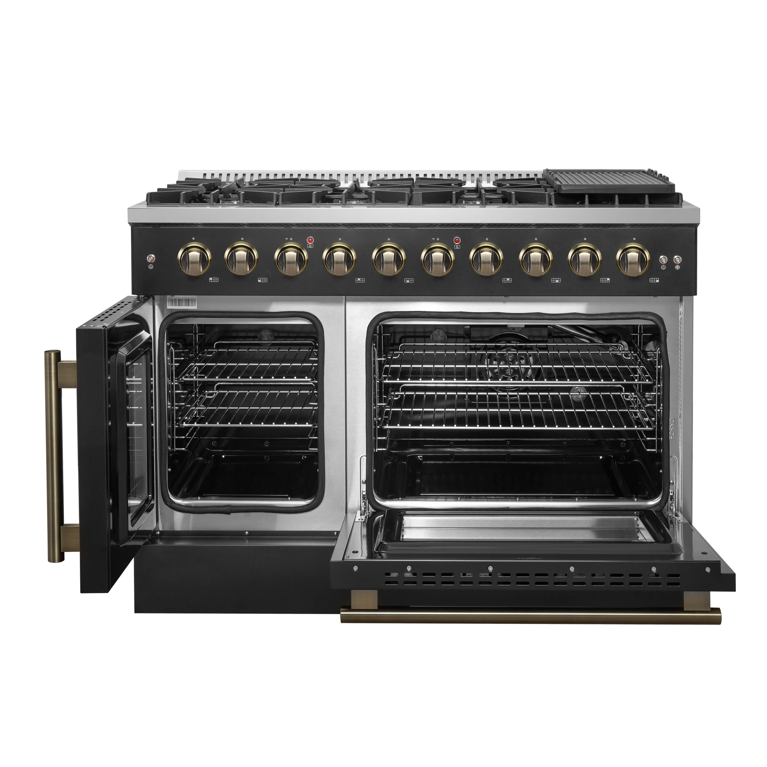 Forno Galiano 48" Freestanding French Door Gas Range in Black - Image 14