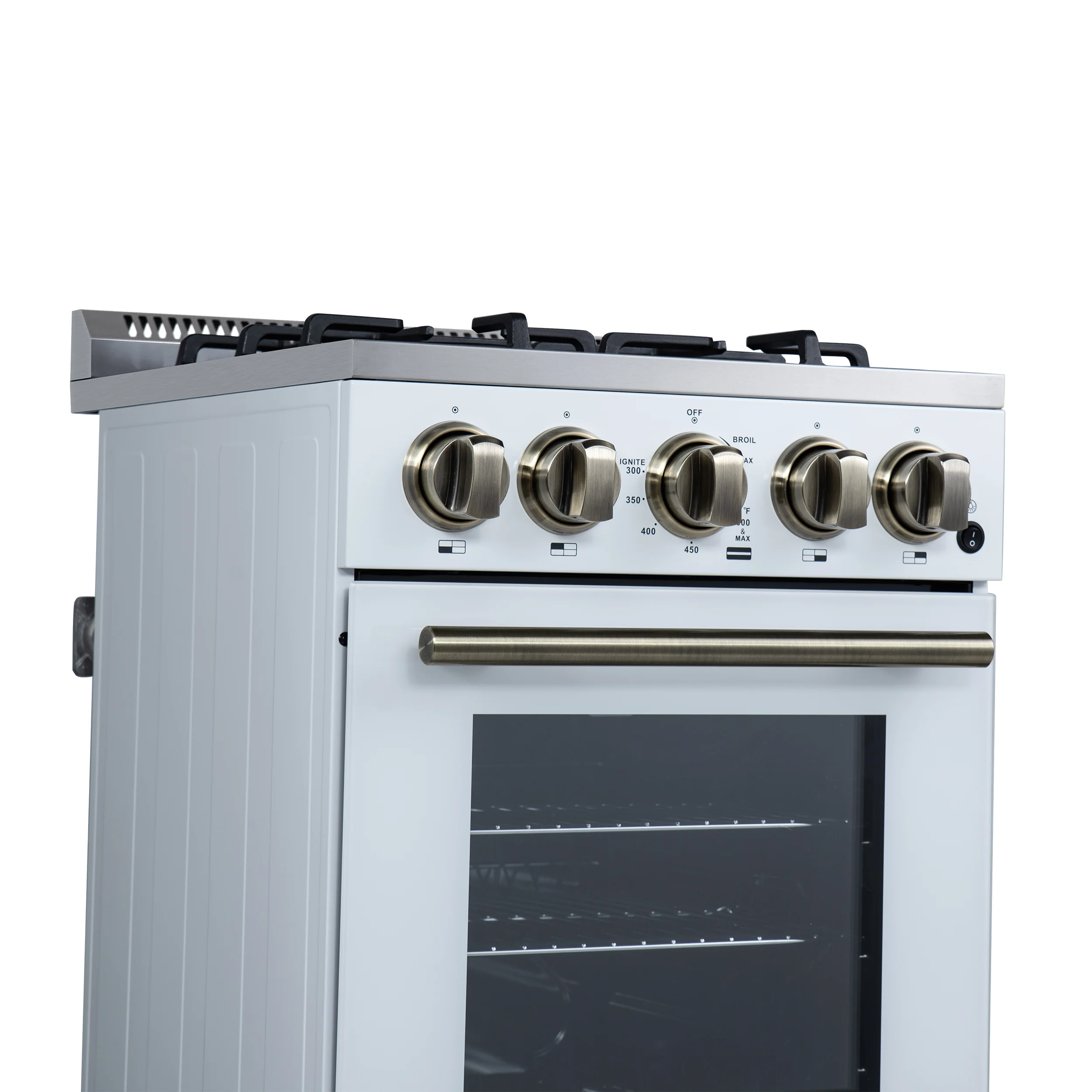 Forno Lamazze 20 Inch Freestanding Gas Range in White, Compact Design - Image 5