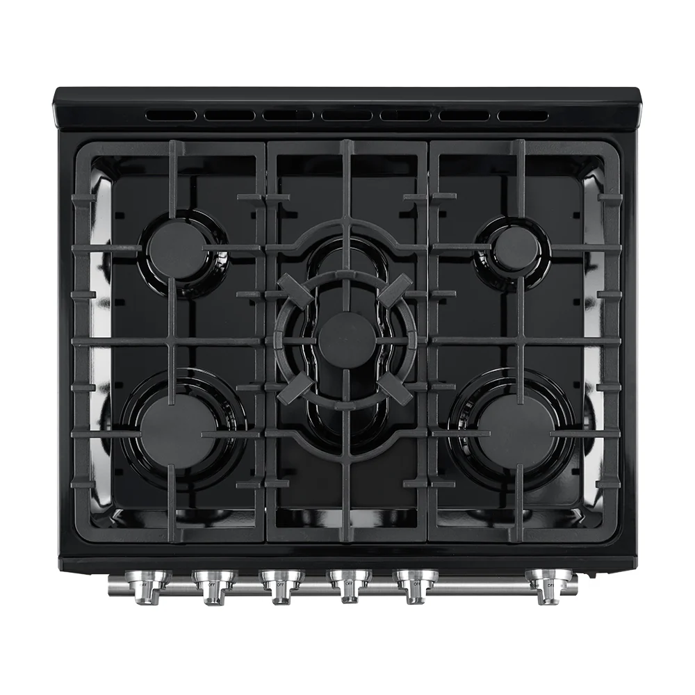 Forno Leonardo Espresso 30-Inch Black Gas Range, 5 Burners, 39,500 BTU, 5 cu.ft Convection Oven - Image 4