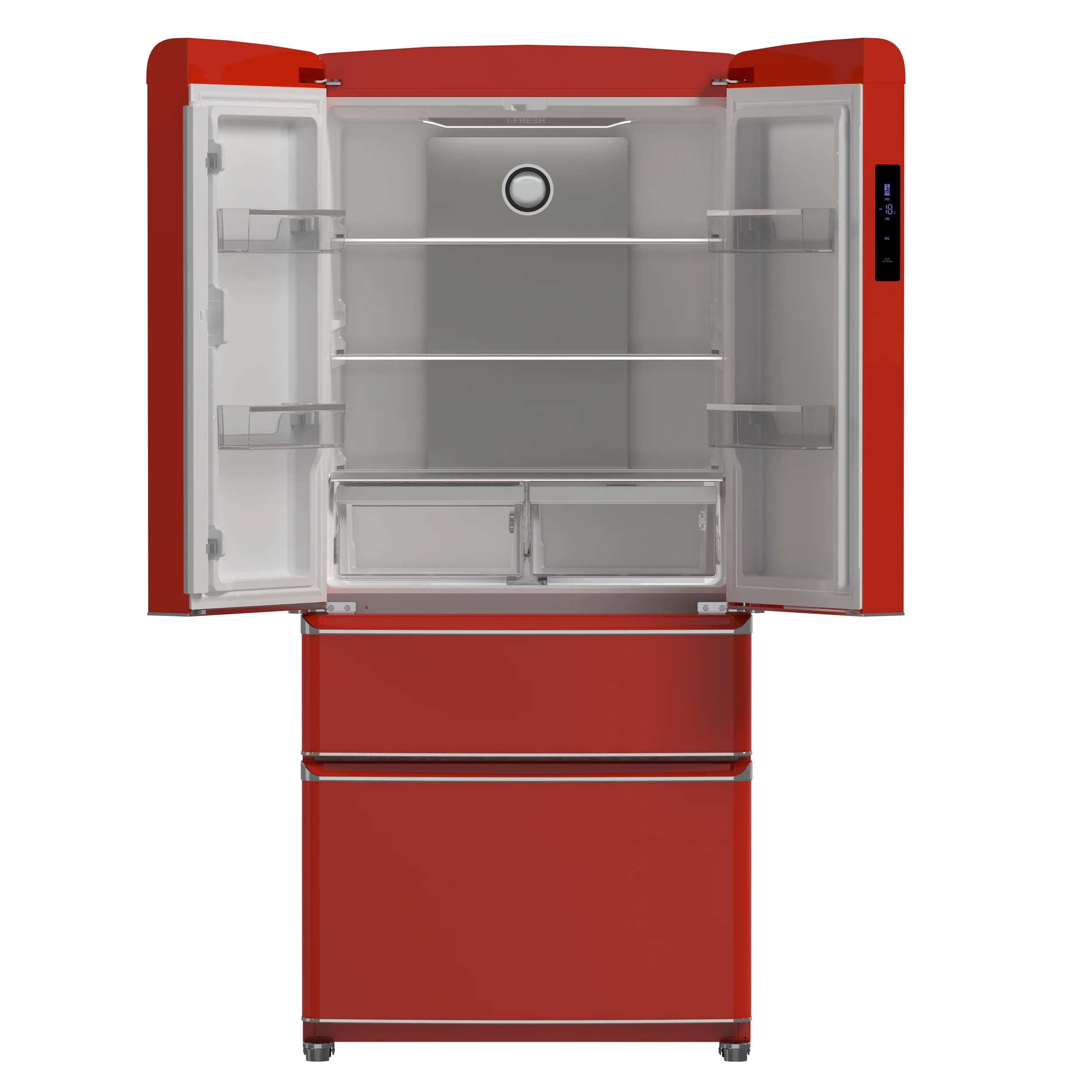 Forno Luigi 33-Inch French Door Refrigerator, 18 cu.ft, Red Finish, Handle-Free Design, ENERGY STAR Certified - Image 11