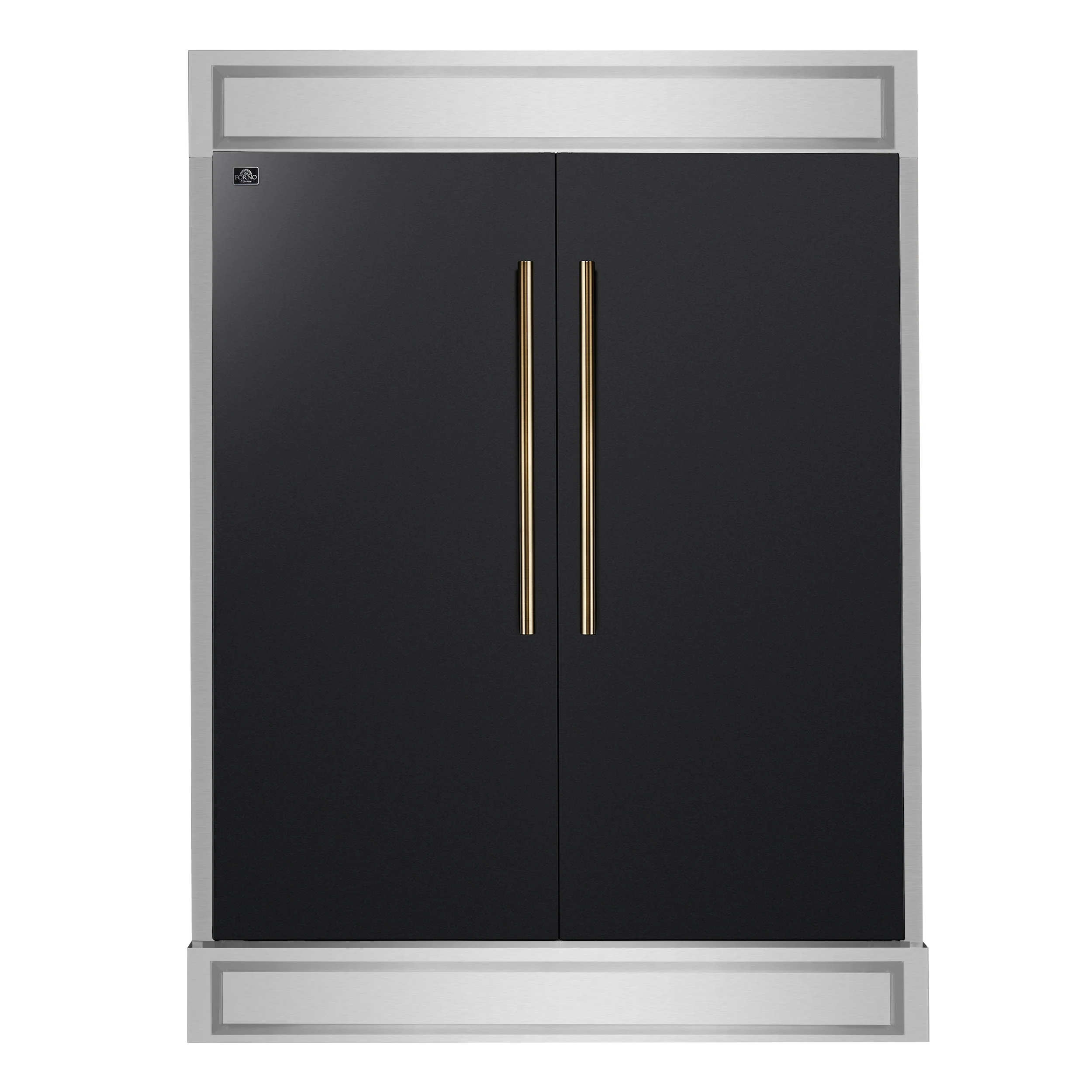Forno Maderno 2-28-Inch Wide Convertible Refrigerator/Freezer in Black, Decorative Trim, 27.2 cu.ft, 84-Inch High, ENERGY STAR Certified