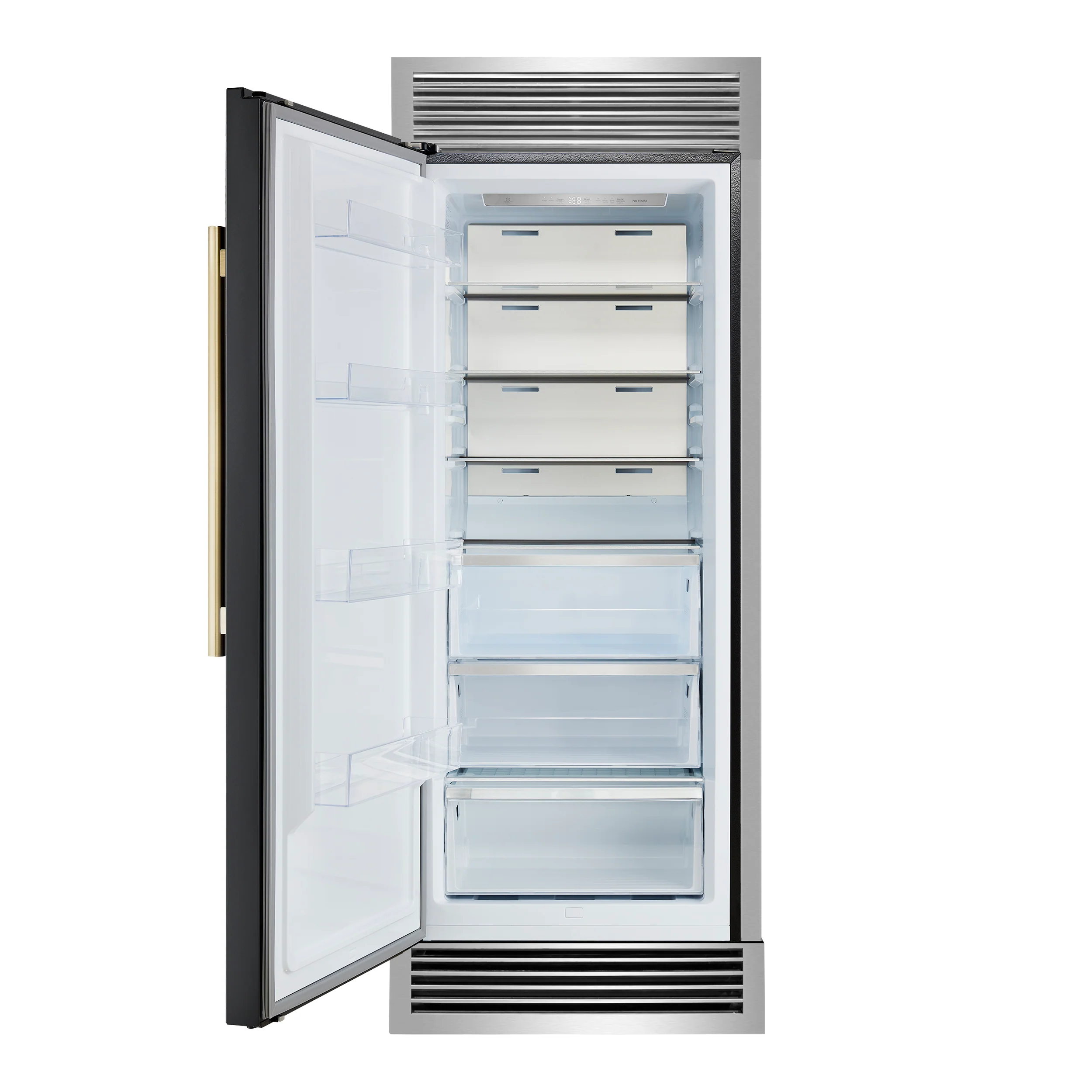 Forno Maderno 28" Built-In Convertible Refrigerator in Black, 13.6 cu.ft. Left Swing with Decorative Grill - 32" Wide - Image 2
