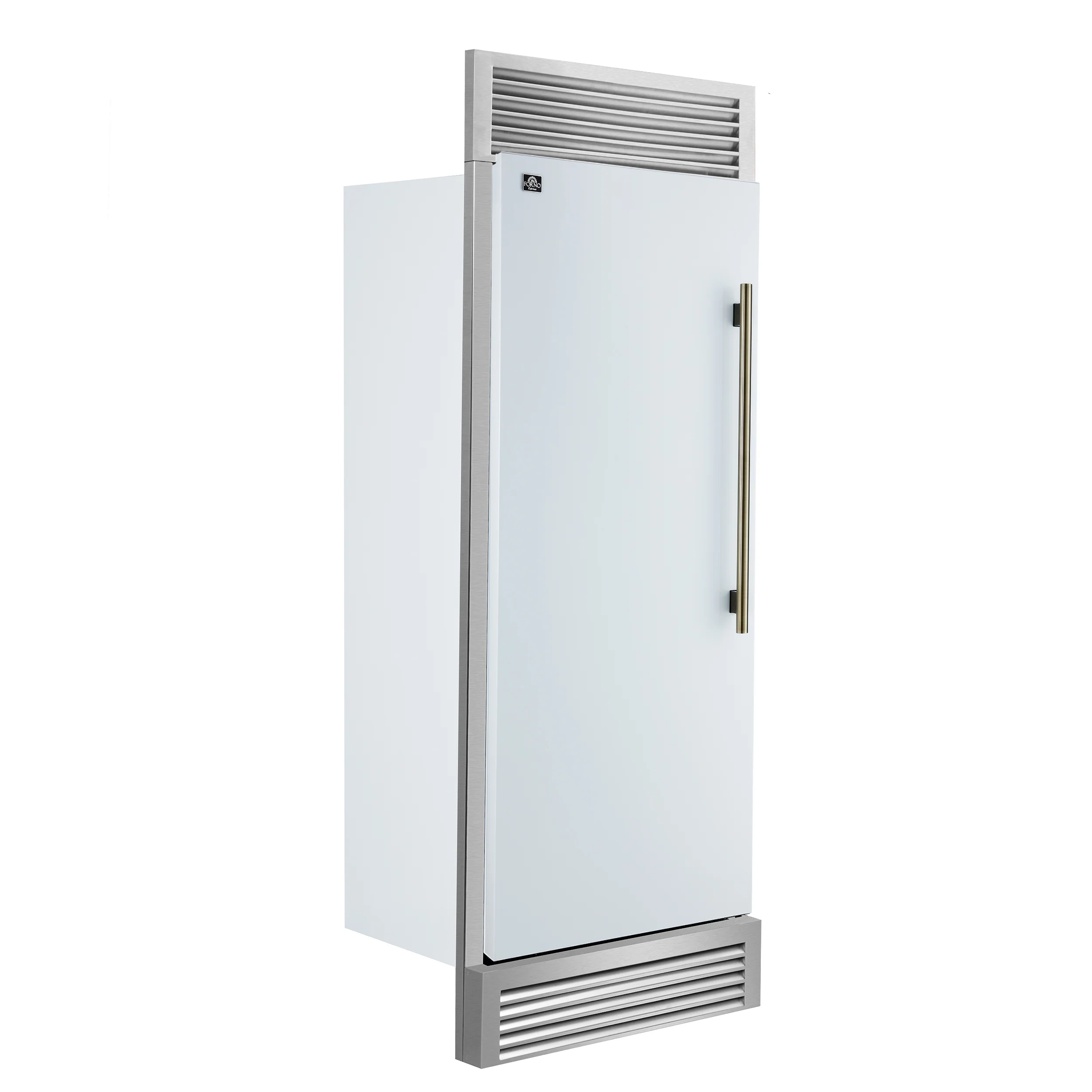Forno Maderno 28" Built-In Convertible Refrigerator in White, 13.6 cu.ft. Left Swing with Decorative Grill - 32" Wide - Image 3