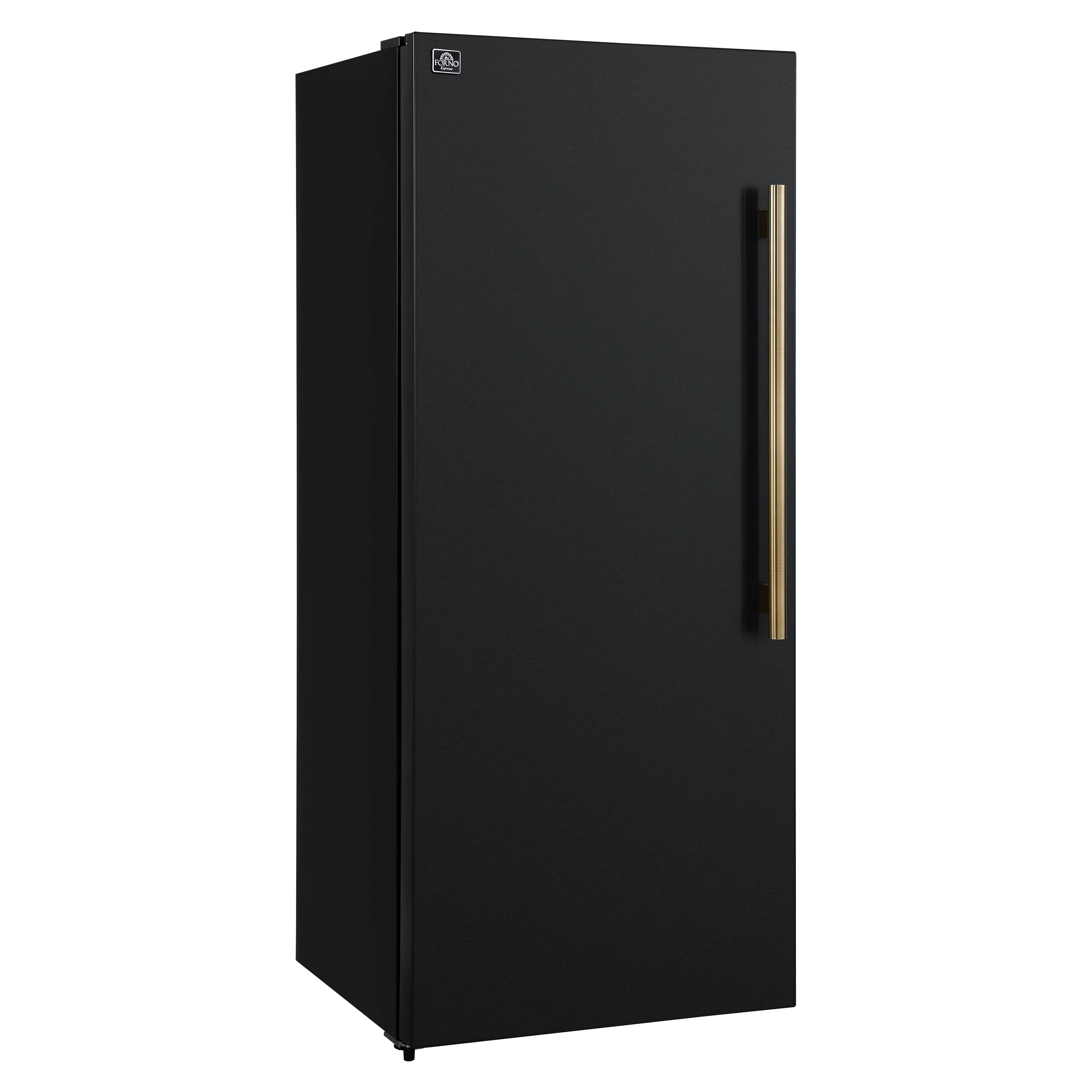 Forno Maderno 28-Inch Convertible Upright Freezer/Refrigerator in Black with Antique Brass Handle, 13.6 cu.ft., Left Swing - Image 4