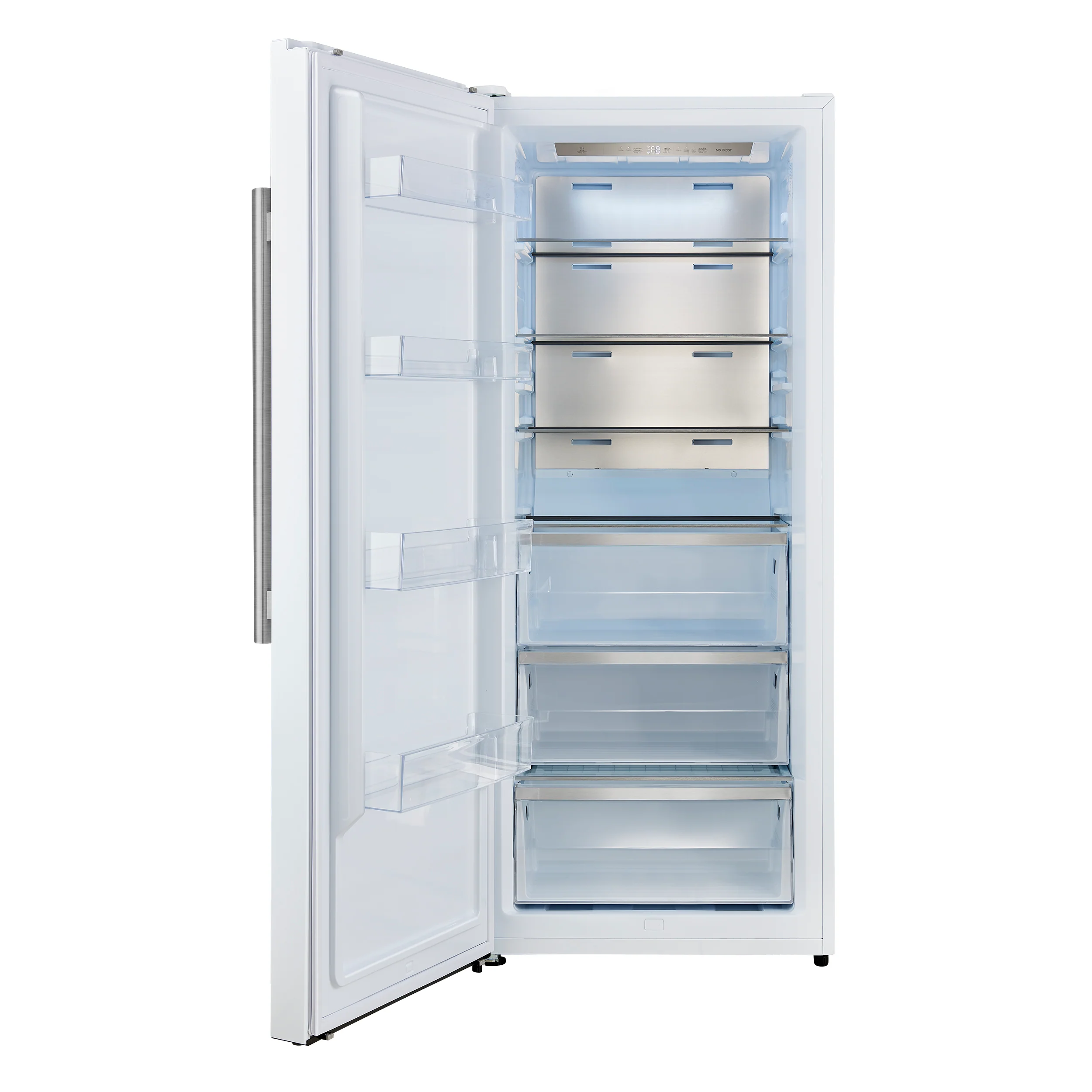 Forno Maderno 28-Inch Convertible Upright Freezer/Refrigerator in White with Antique Brass Handle, 13.6 cu.ft., Left Swing - Image 12