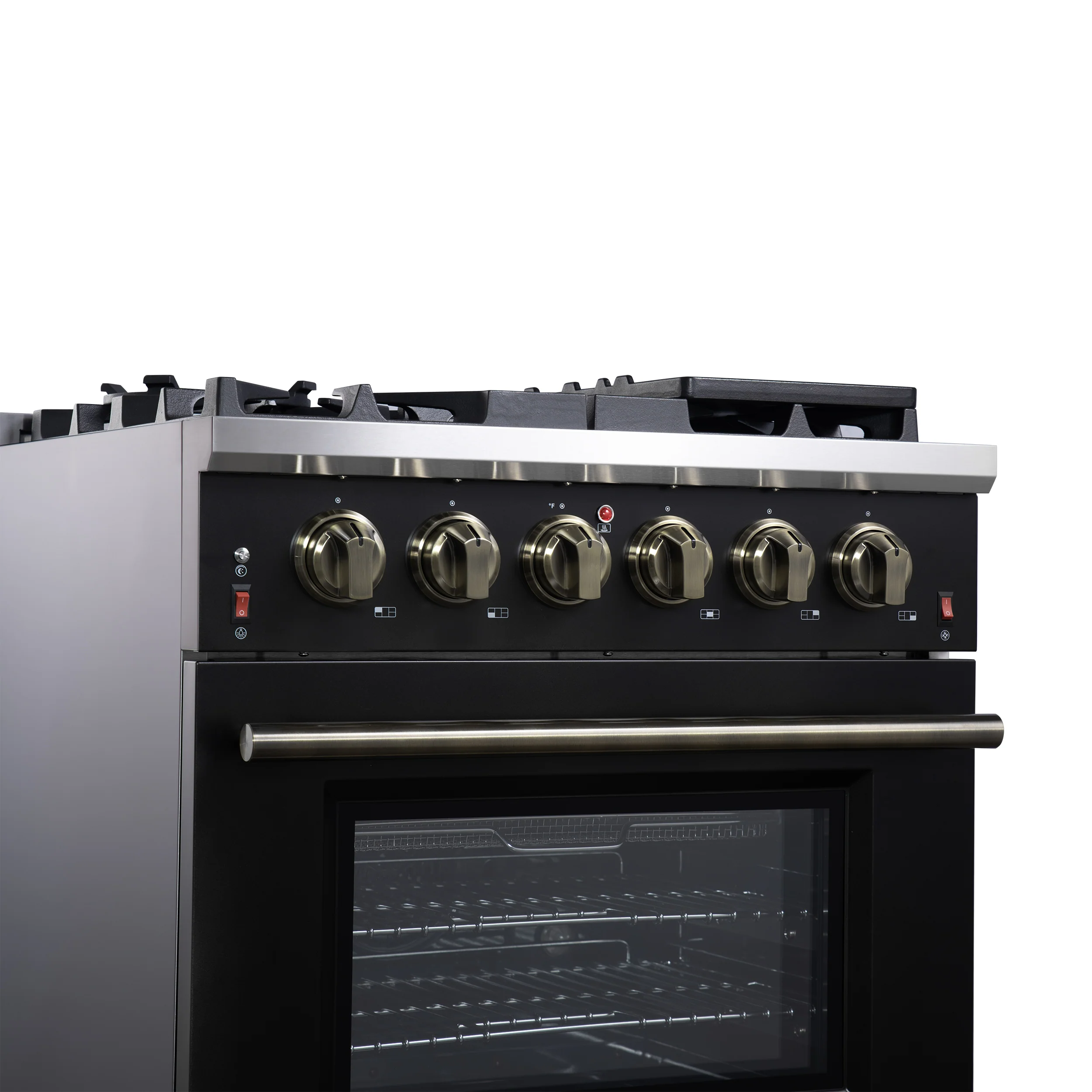 Forno Massimo 30-Inch Black Freestanding Gas Range, 5 Burners, True Convection Oven - Image 5