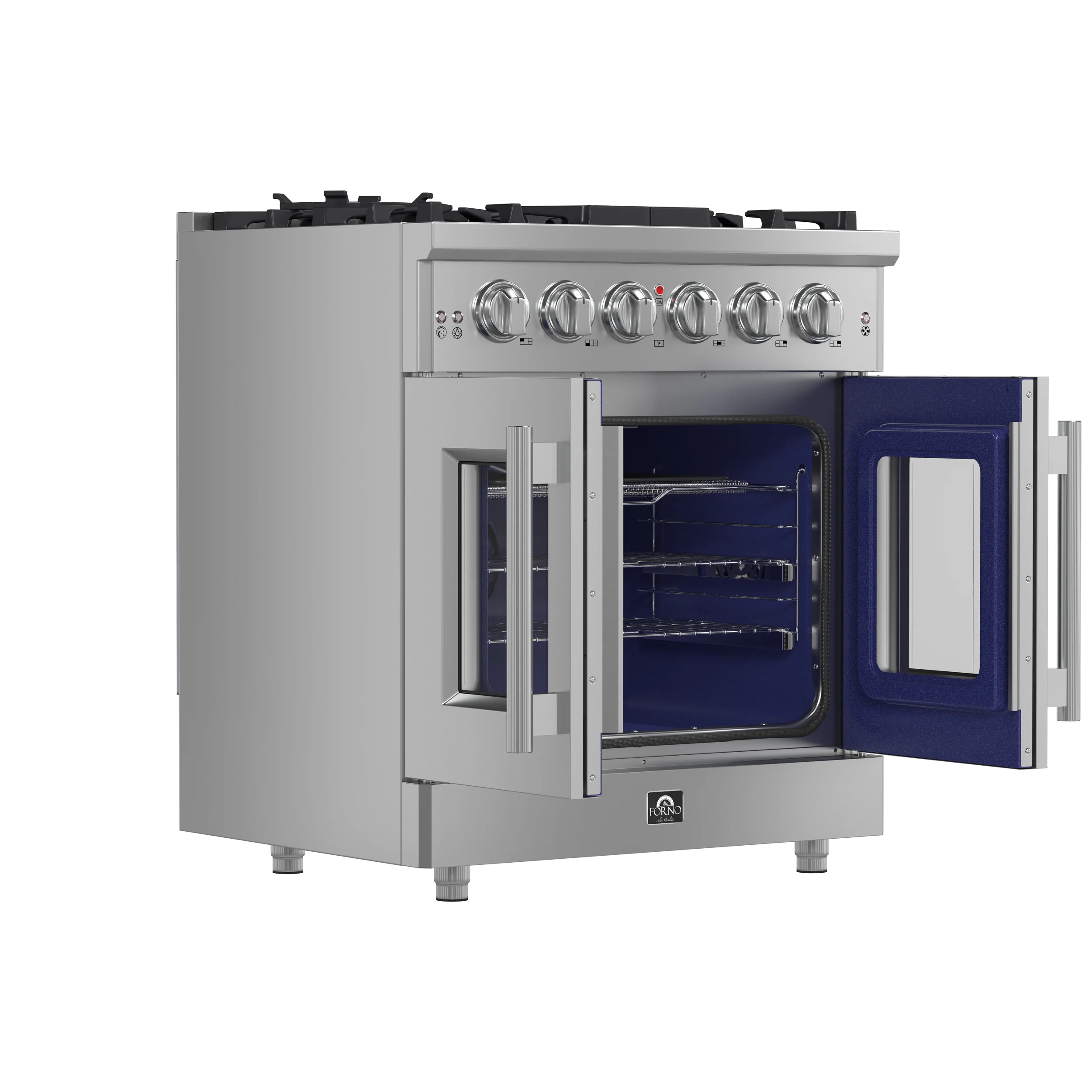 Forno Massimo 30-Inch Freestanding French Door Gas Range, 4 Burners, Convection Oven, Energy Efficient - Image 4