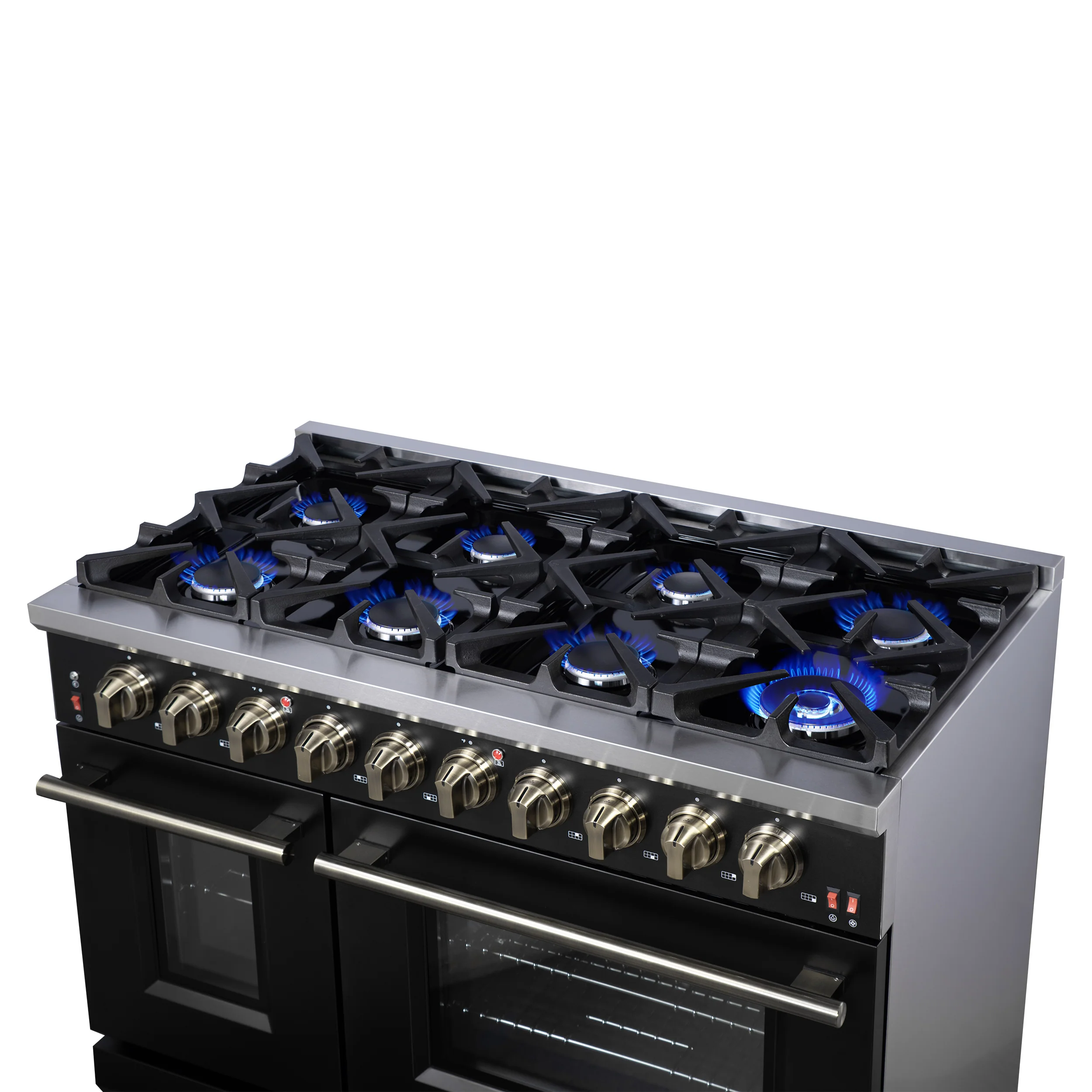 Forno Massimo 48-Inch Black Freestanding Gas Range, 8 Burners, True Convection Oven - Image 11