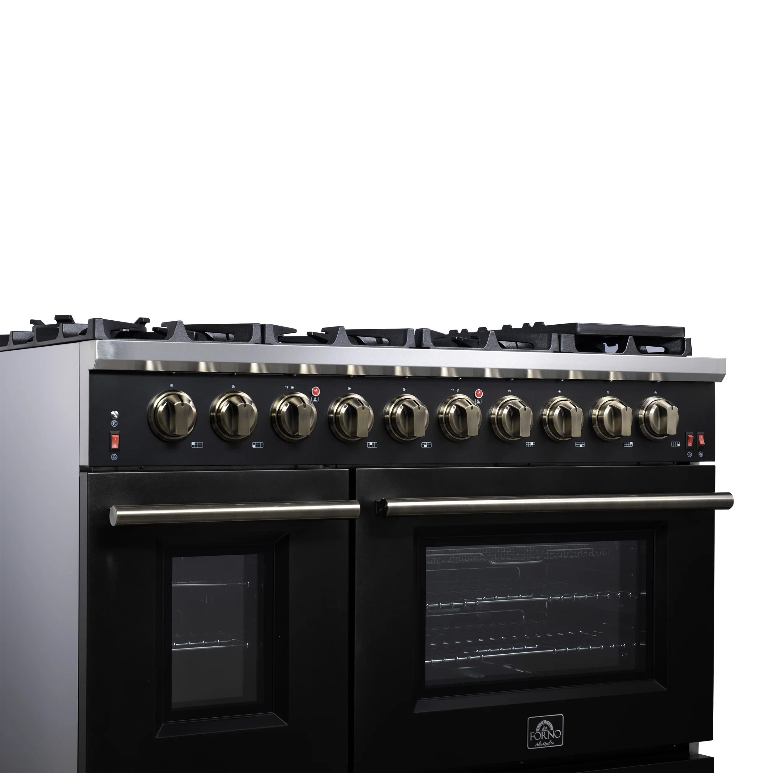 Forno Massimo 48-Inch Black Freestanding Gas Range, 8 Burners, True Convection Oven - Image 6