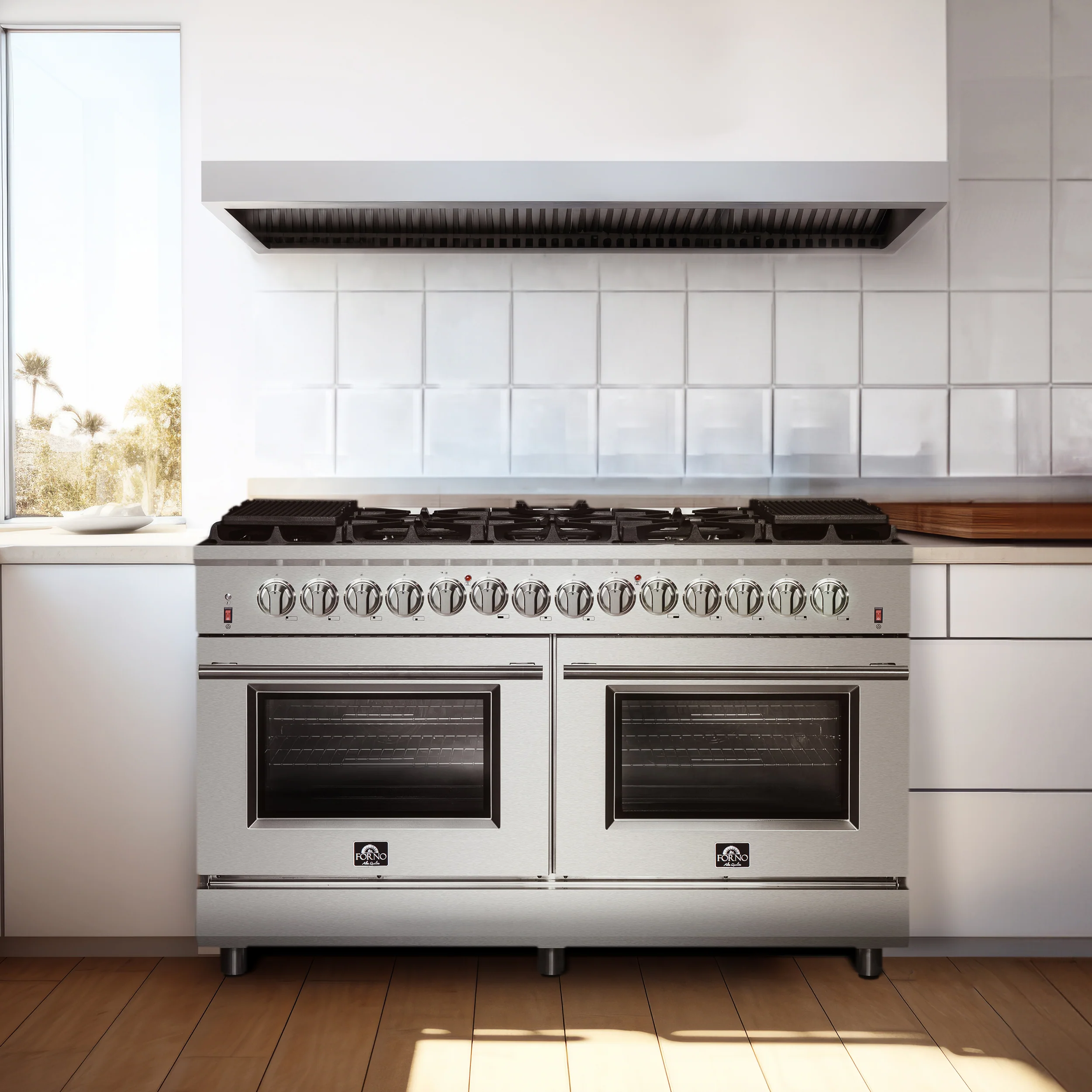 Forno Massimo 60-Inch Freestanding Dual Fuel Range, 10 Burners, Double Convection Ovens - Image 18