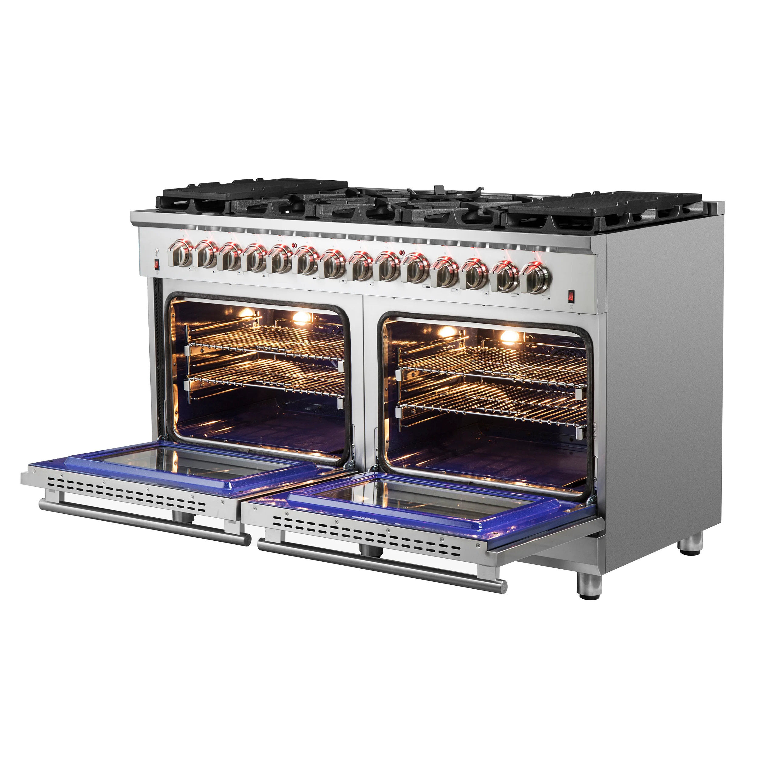 Forno Massimo 60-Inch Freestanding Dual Fuel Range, 10 Burners, Double Convection Ovens - Image 5