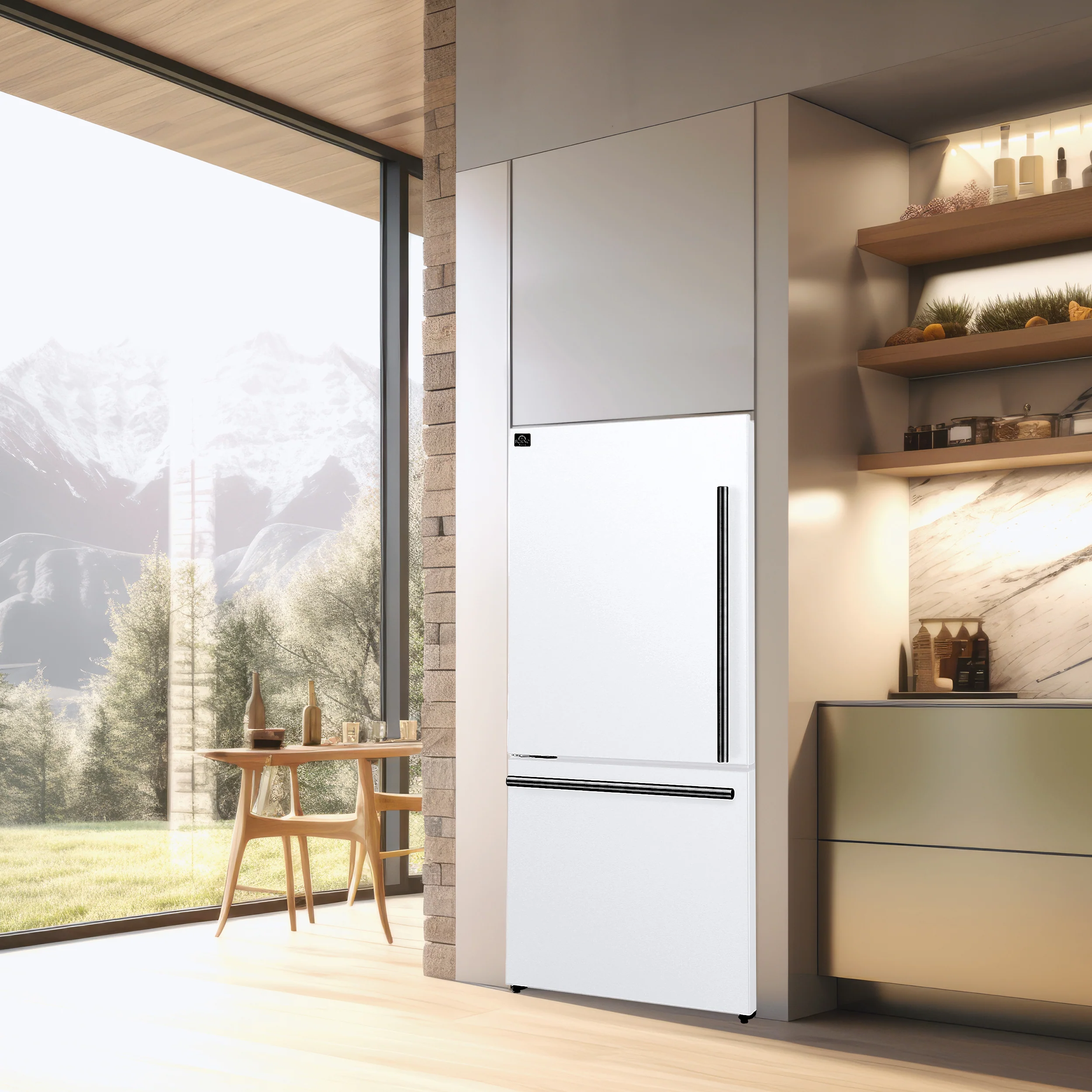 Forno Milano 2-Piece 62-Inch Freestanding Dual Bottom Freezer Refrigerator, White – 34.4 cu.ft, Touch Control, Ice Maker - Image 10