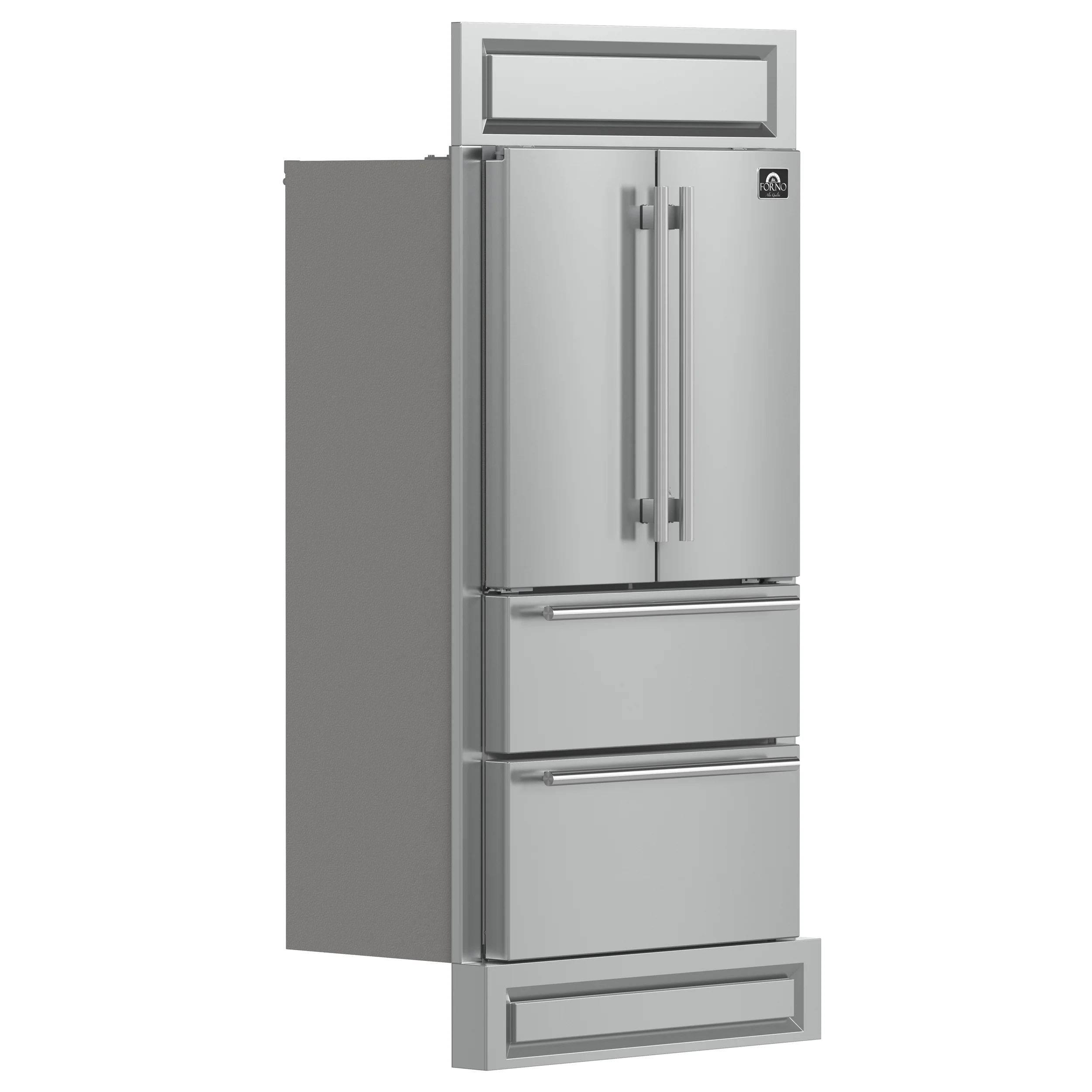 Forno Moena 40-Inch French Door Refrigerator, Stainless Steel, 19.2 cu.ft, Modern Decorative Grill, ENERGY STAR Certified - Image 2