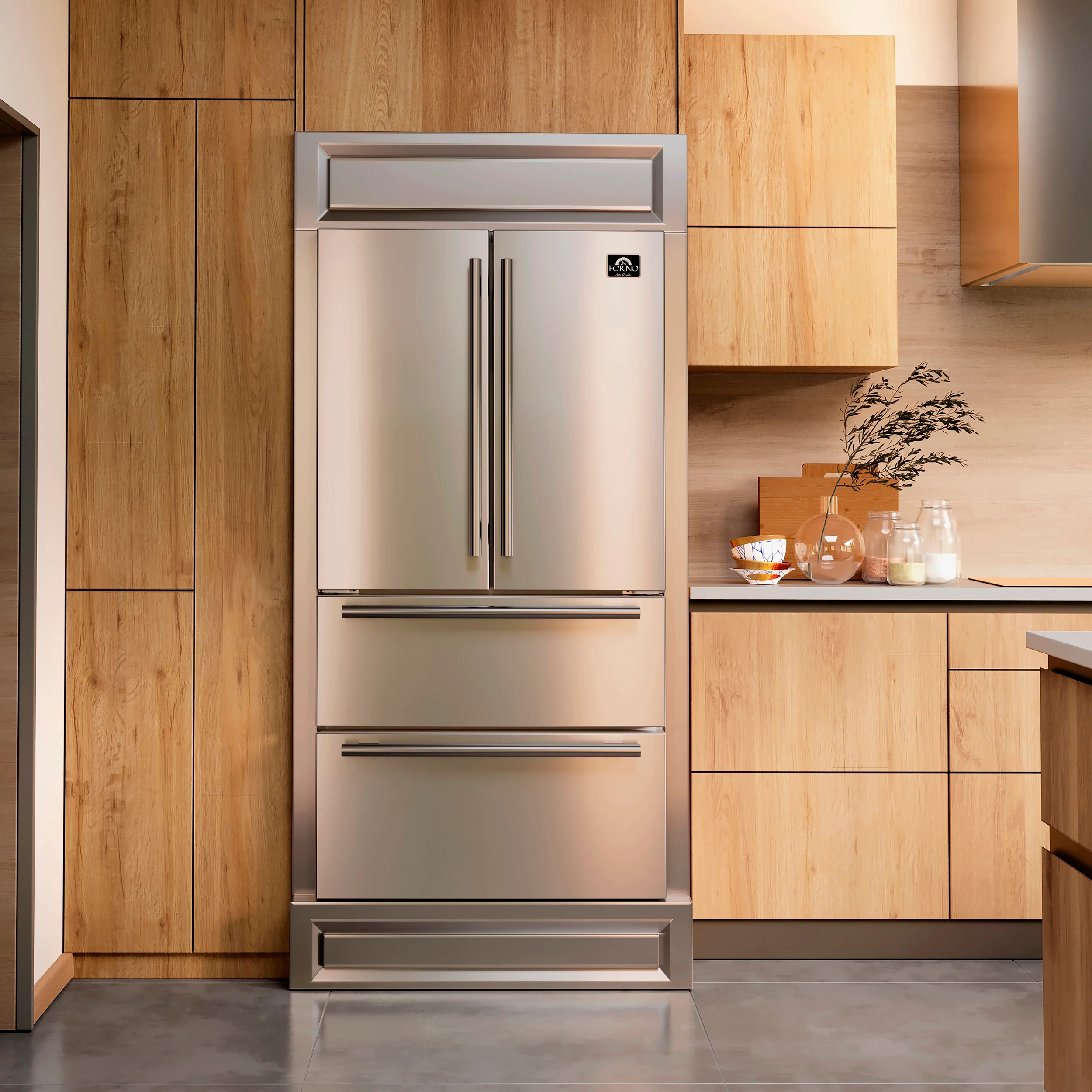 Forno Moena 40-Inch French Door Refrigerator, Stainless Steel, 19.2 cu.ft, Modern Decorative Grill, ENERGY STAR Certified - Image 20