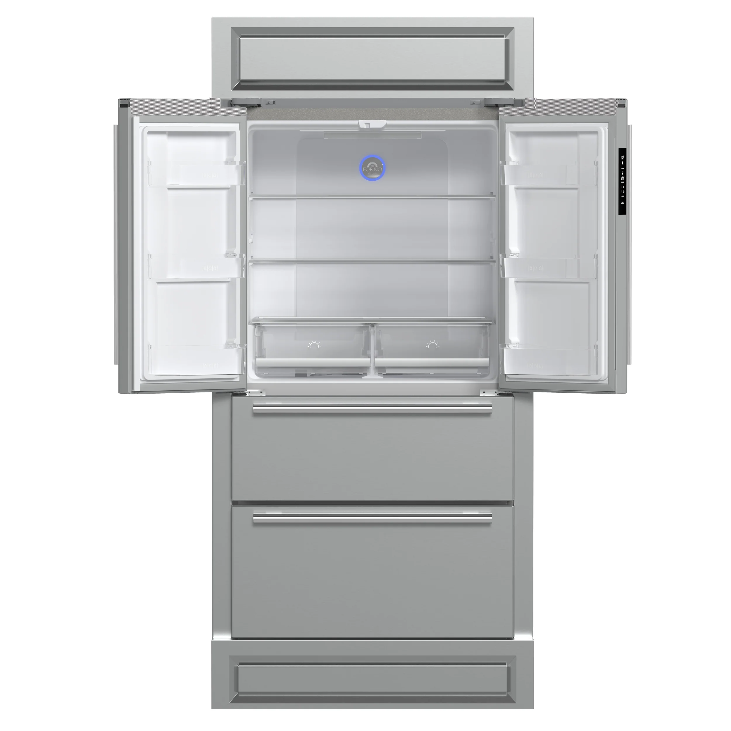 Forno Moena 40-Inch French Door Refrigerator, Stainless Steel, 19.2 cu.ft, Modern Decorative Grill, ENERGY STAR Certified - Image 4