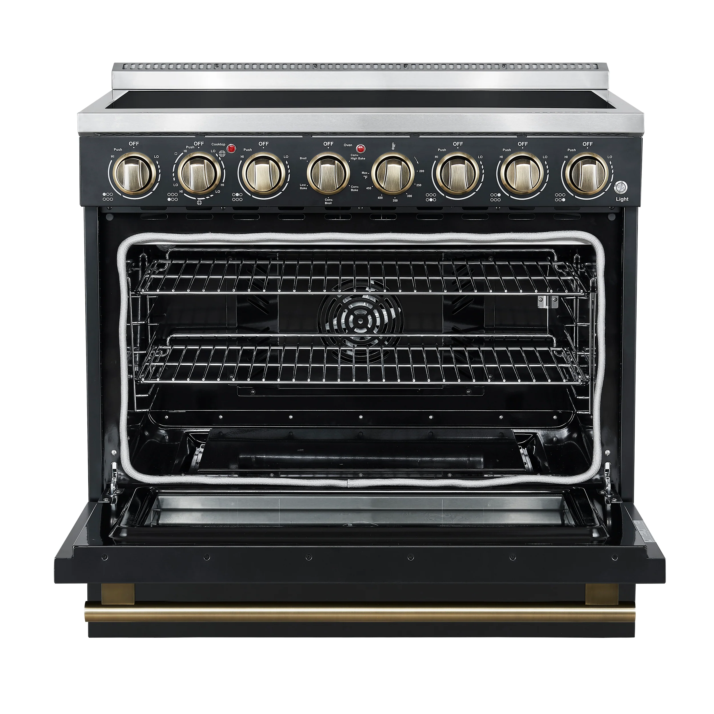 Forno Paolo 36 Inch Black Freestanding Electric Range, Stainless Steel, 5.44 cu.ft, True Convection Oven, Energy Efficient - Image 2