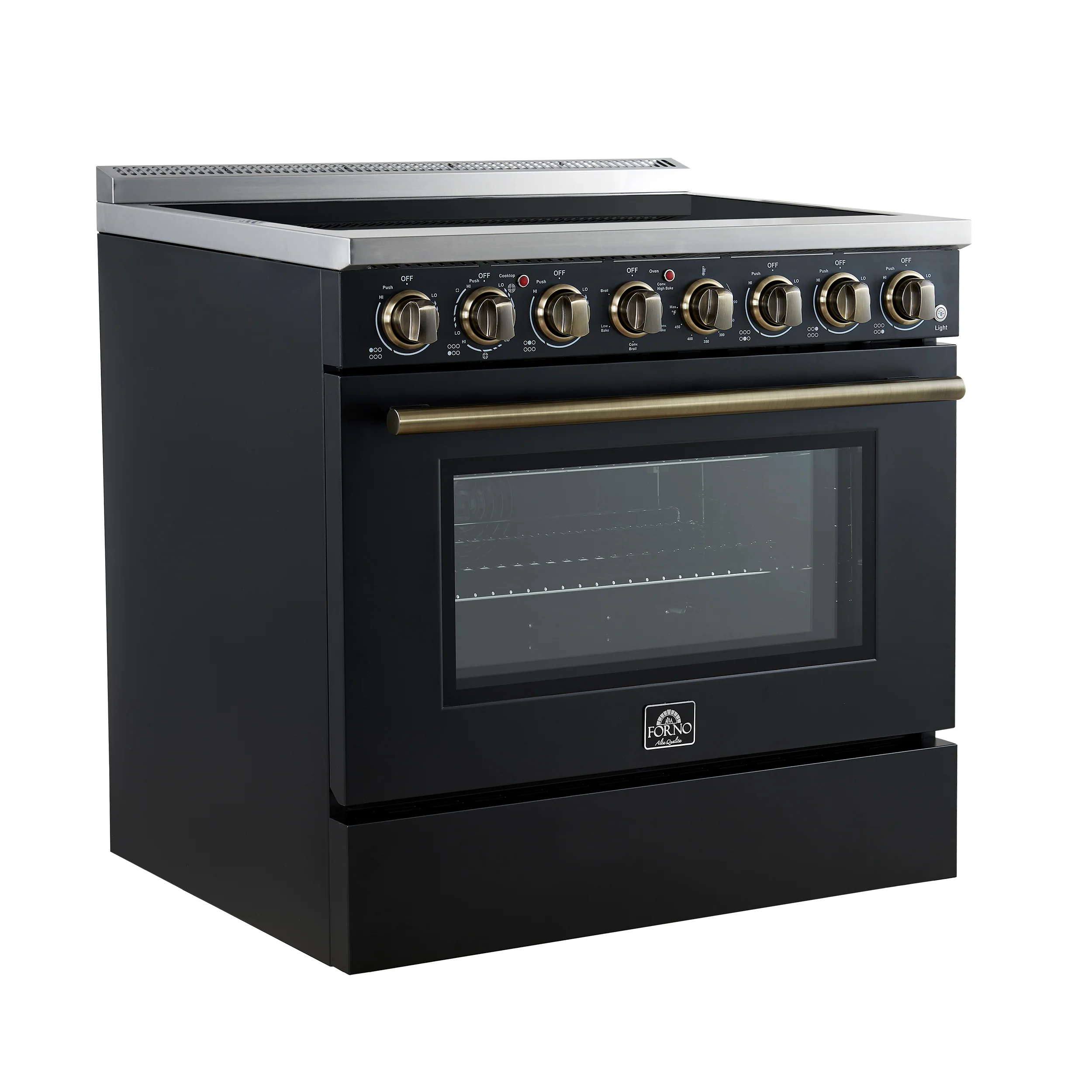 Forno Paolo 36 Inch Black Freestanding Electric Range, Stainless Steel, 5.44 cu.ft, True Convection Oven, Energy Efficient - Image 5