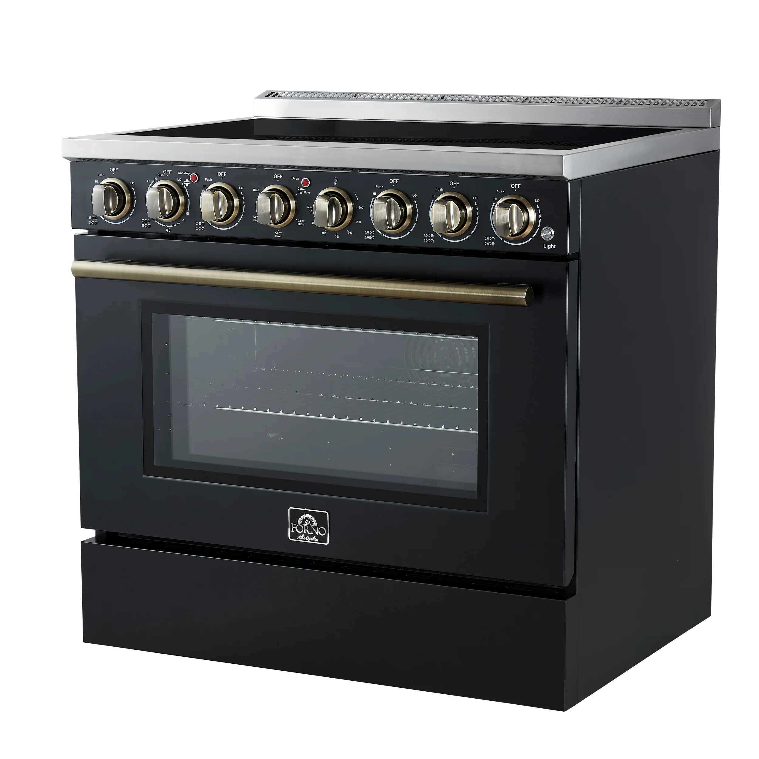 Forno Paolo 36 Inch Black Freestanding Electric Range, Stainless Steel, 5.44 cu.ft, True Convection Oven, Energy Efficient - Image 9