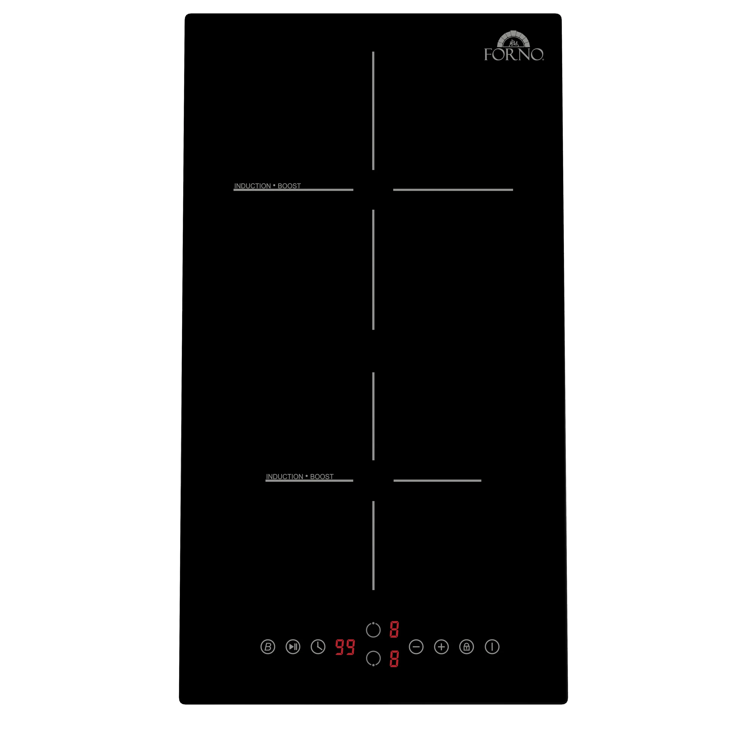 Forno Parco 12-Inch Induction Cooktop, 2 Zones, 3,600W Total Power, Touch Control, 9 Power Levels, Booster Function - Image 2