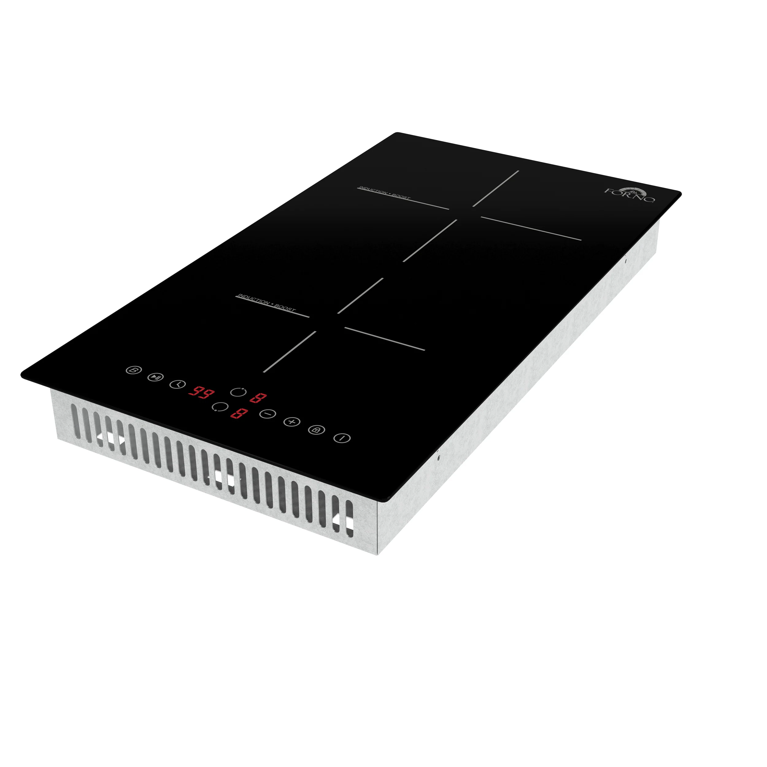 Forno Parco 12-Inch Induction Cooktop, 2 Zones, 3,600W Total Power, Touch Control, 9 Power Levels, Booster Function - Image 4