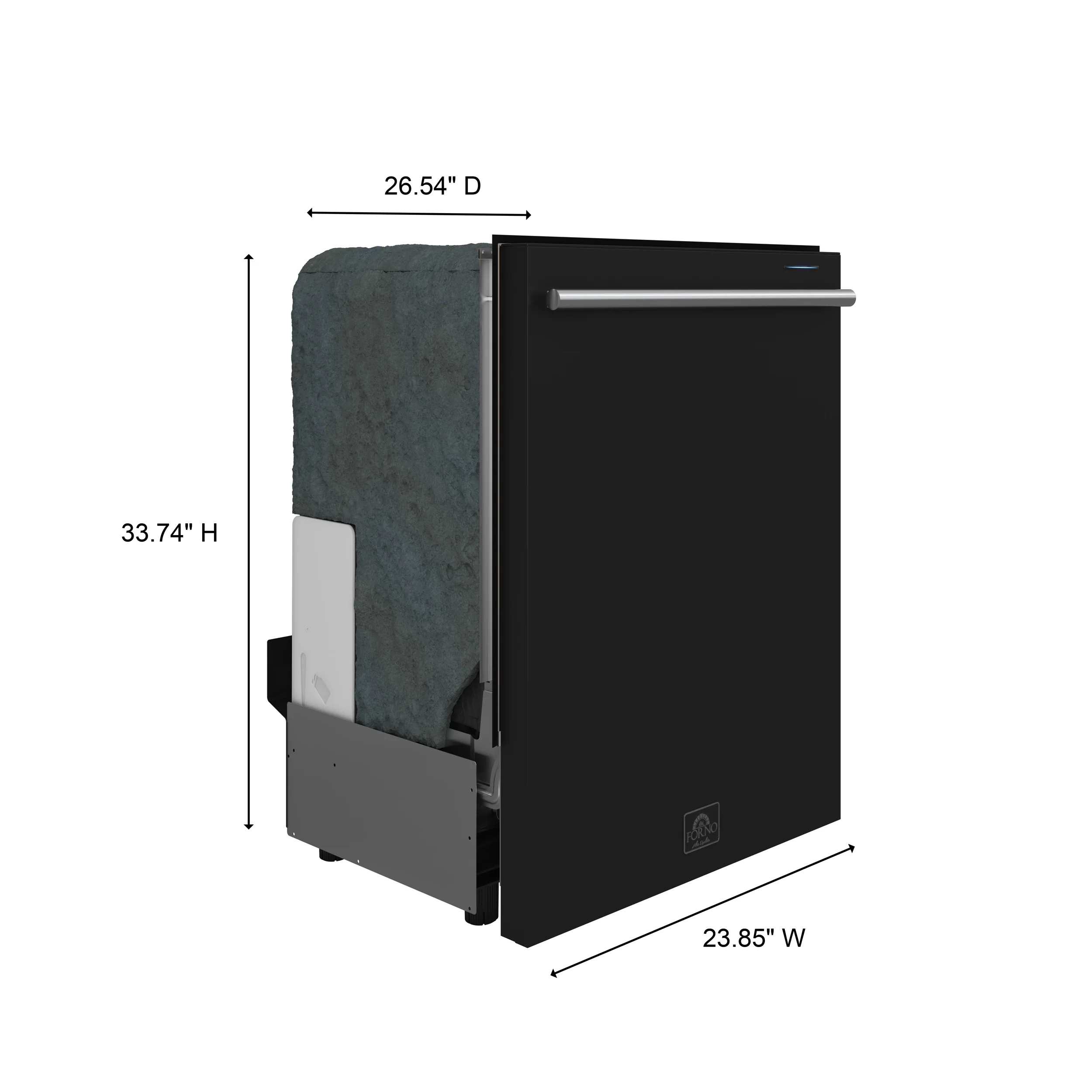 Forno Pozzo 24-Inch Built-In Tall Tub Top Control Dishwasher, Black, 49 dBA, Soil-Sensing Capable, ENERGY STAR - Image 3