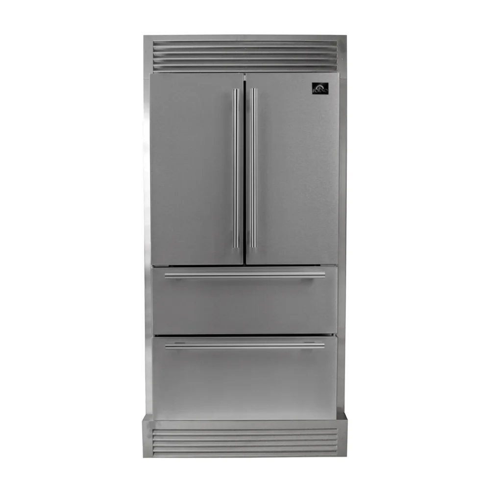 FORNO Premium 2-Piece Kitchen Bundle - Galiano 36" Stainless Steel Range, Forno Moena 36" French Door 19.2 cu. ft Stainless Steel Refrigerator, with Decorative Grill - 40" Wide - FBDL-019-03CAUS - Image 5