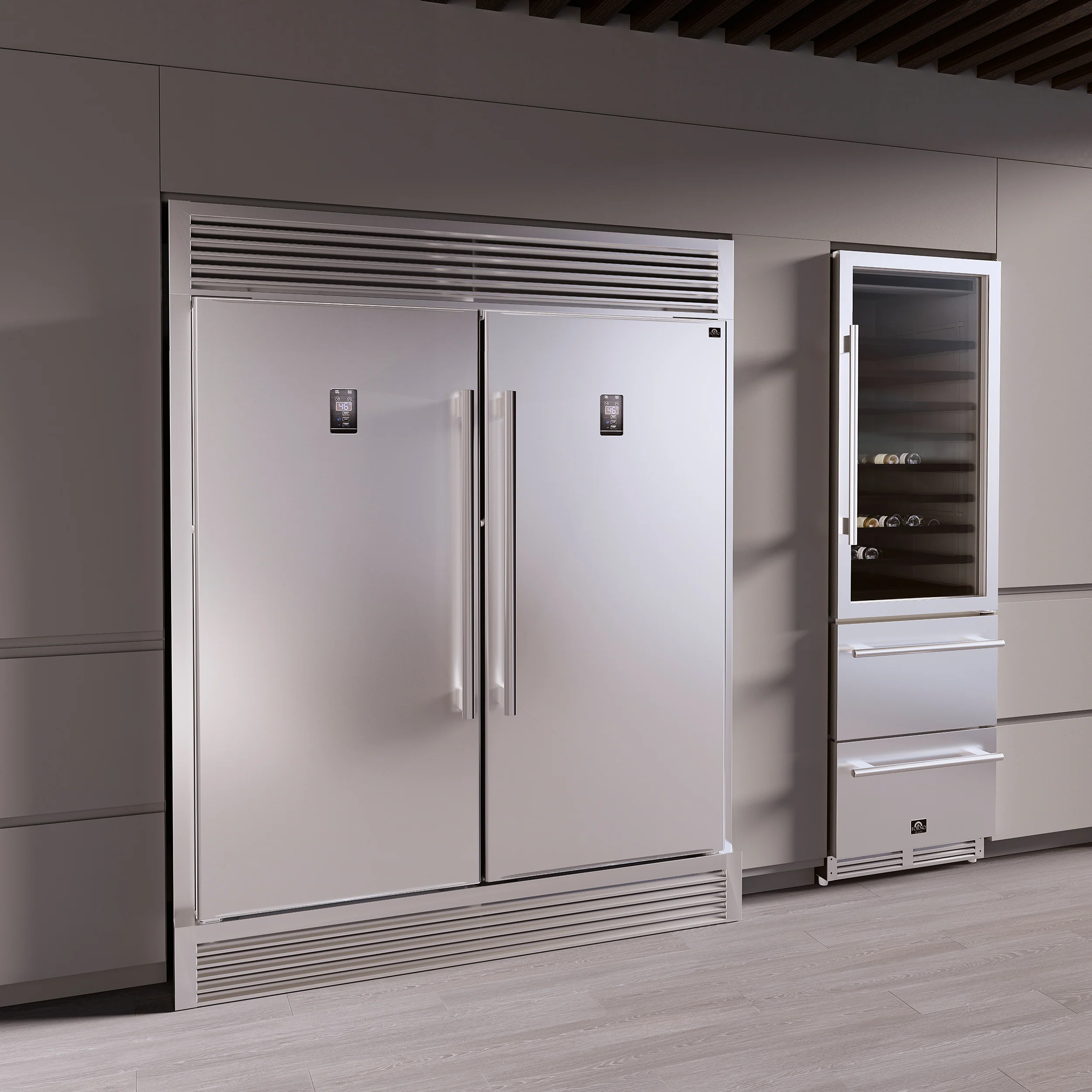 Forno Rizzuto 56-Inch Convertible Refrigerator/Freezer Set, 27.6 cu.ft Total Capacity, Decorative Grill, ENERGY STAR Certified - Image 13