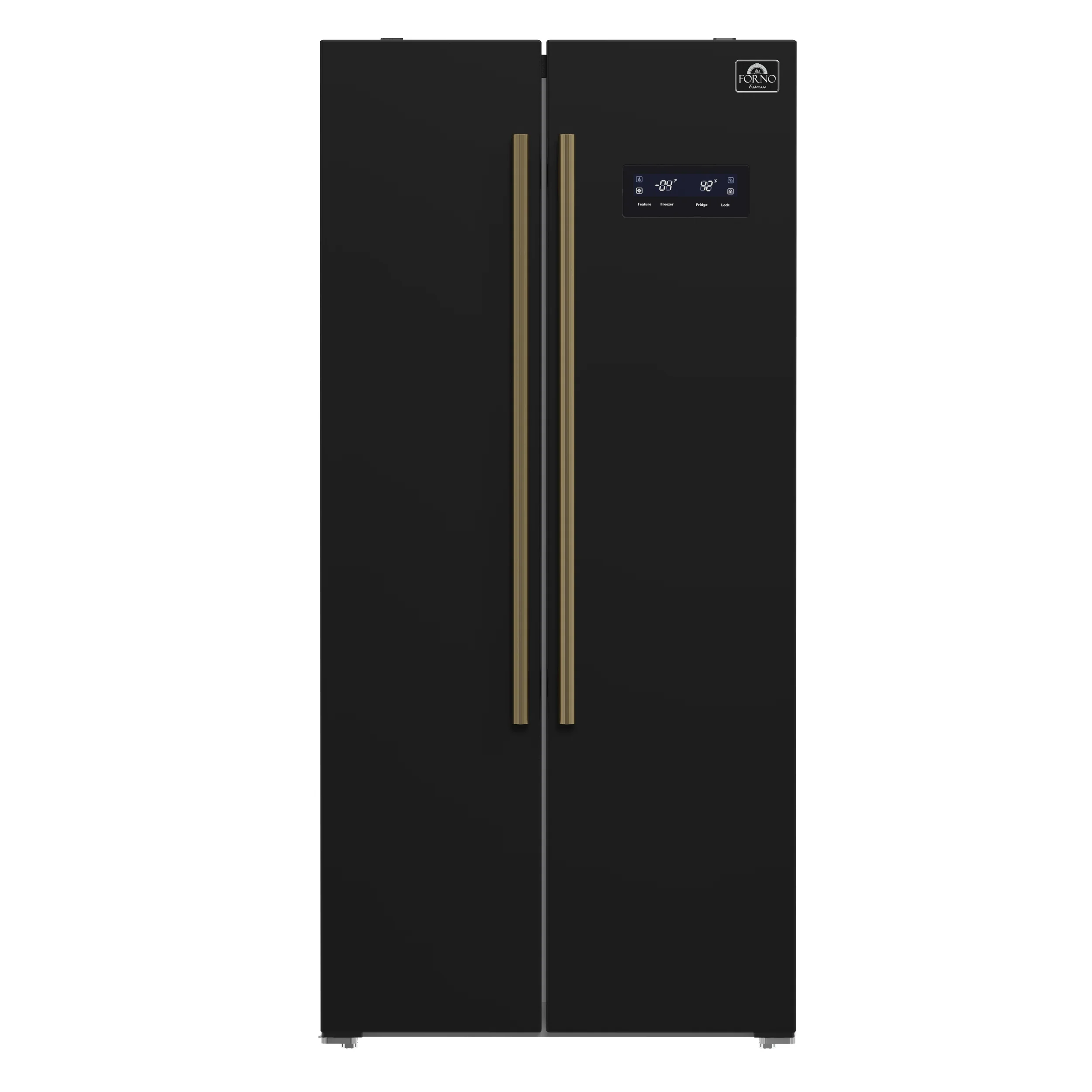 Forno Salerno Espresso 33-Inch Black Side-by-Side Refrigerator, 15.6 Cu. Ft., Energy-Efficient, No Frost, Modern Design